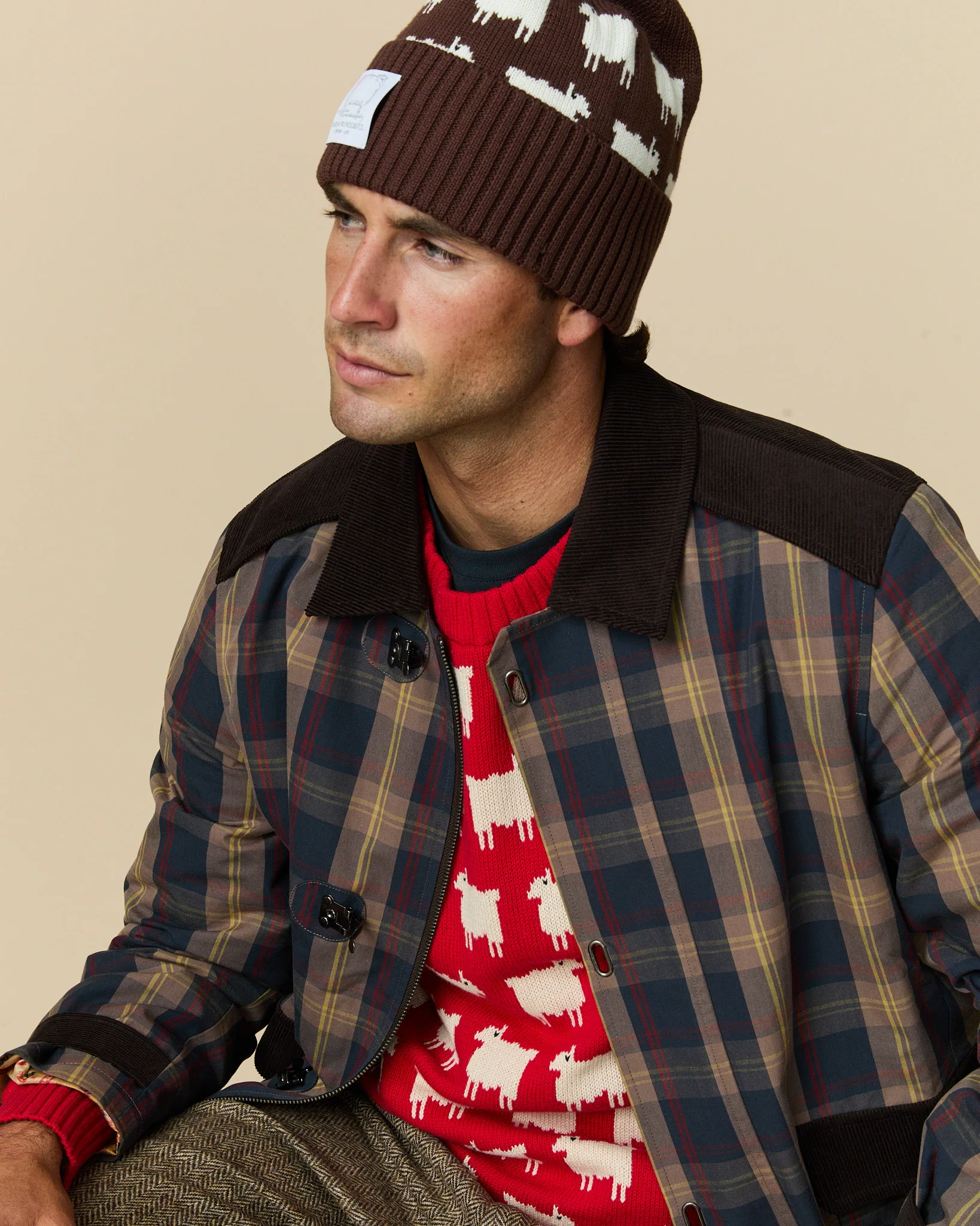 Cotton Sheep Beanie Brown - Image 4