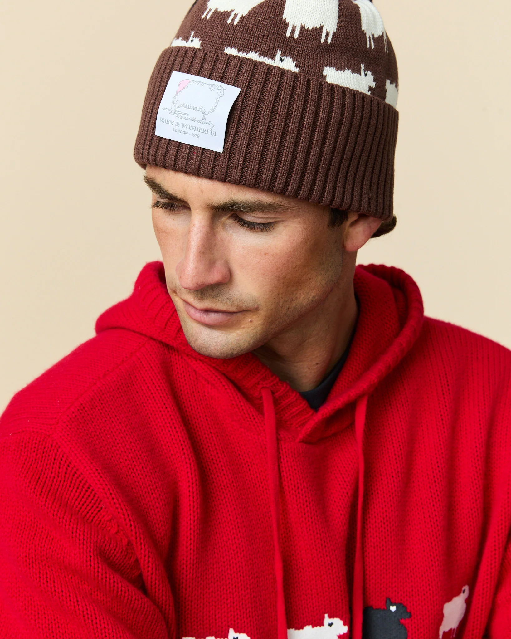 Cotton Sheep Beanie Brown - Image 6