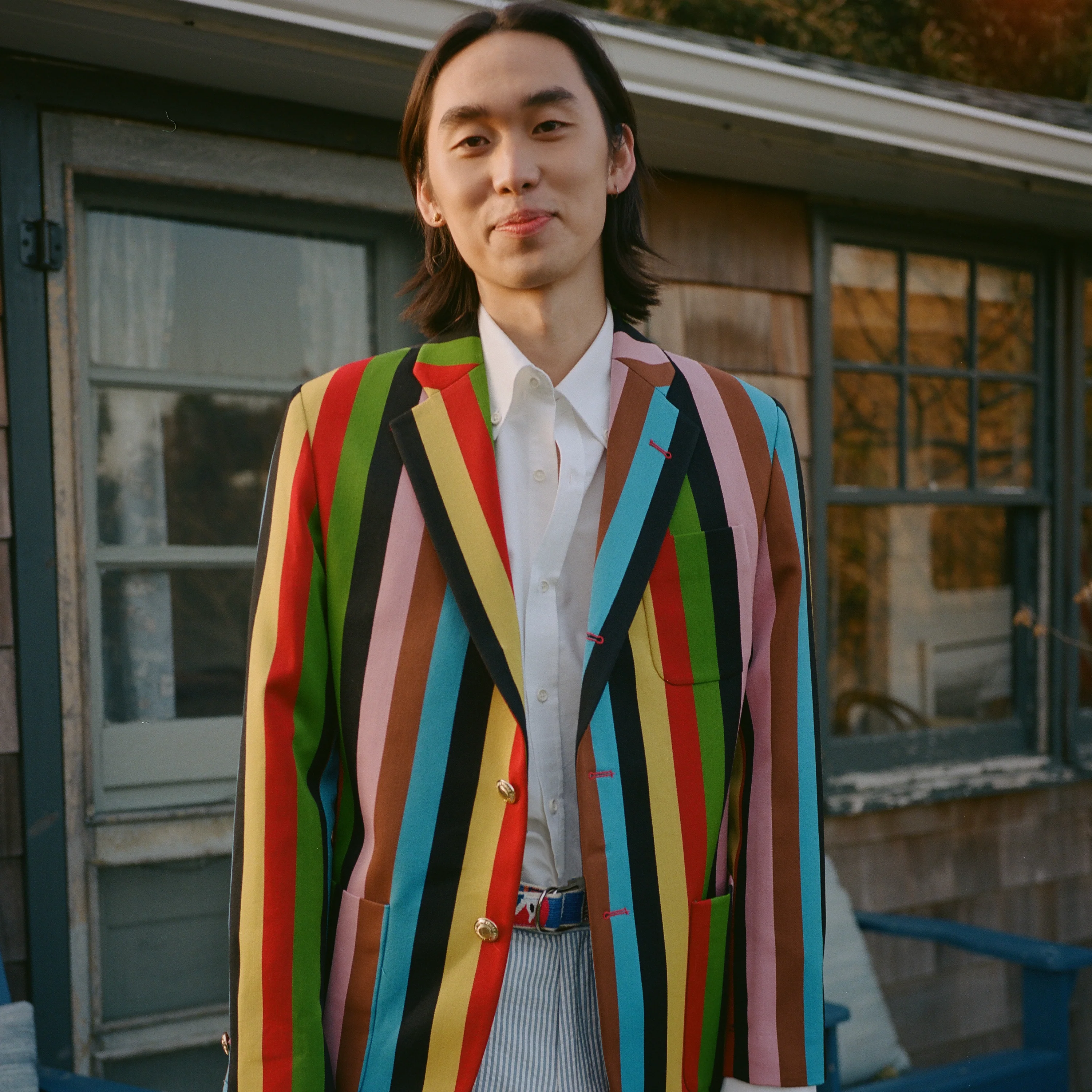 Men's Croquet Stripe Blazer - Image 7