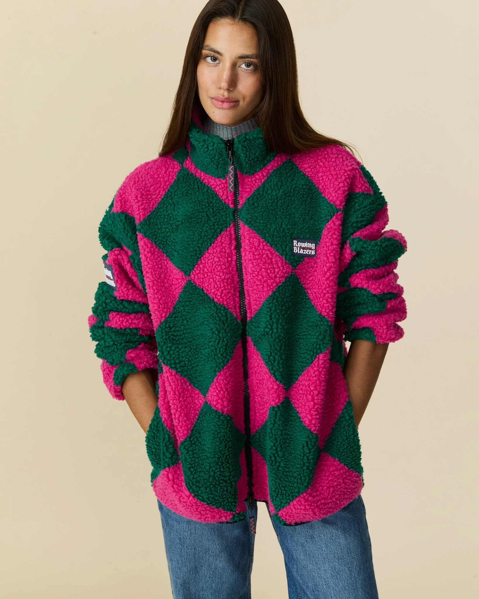 Harlequin Deep-Pile Sherpa "Jockey" Fleece - Image 4