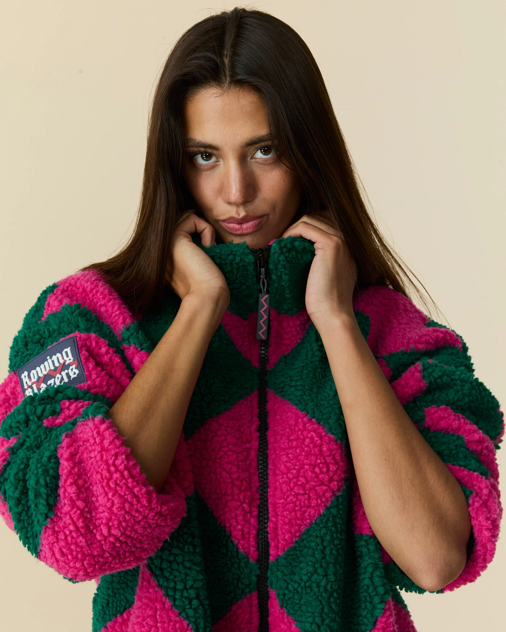 Harlequin Deep-Pile Sherpa "Jockey" Fleece - Image 5