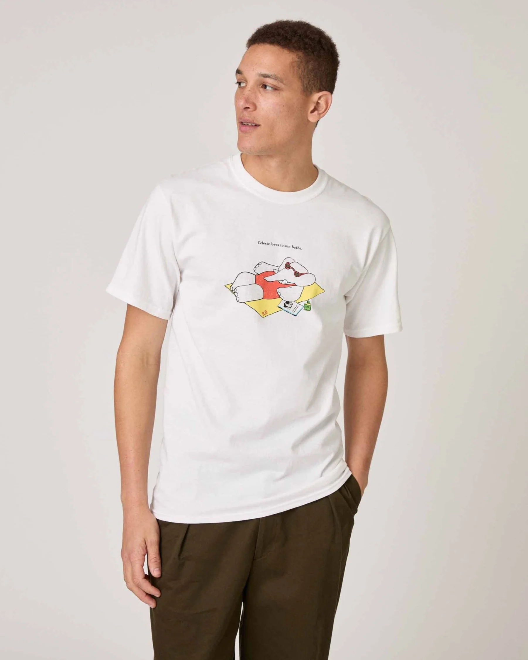 Men's Babar Cotton T-Shirt White - Image 4