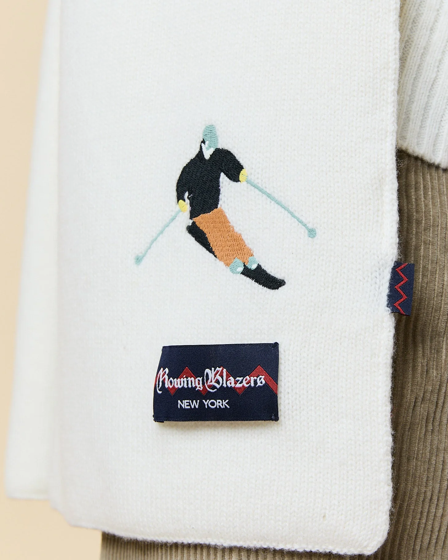 Men's Cashmere Apres Ski Scarf Blue Multi - Image 7