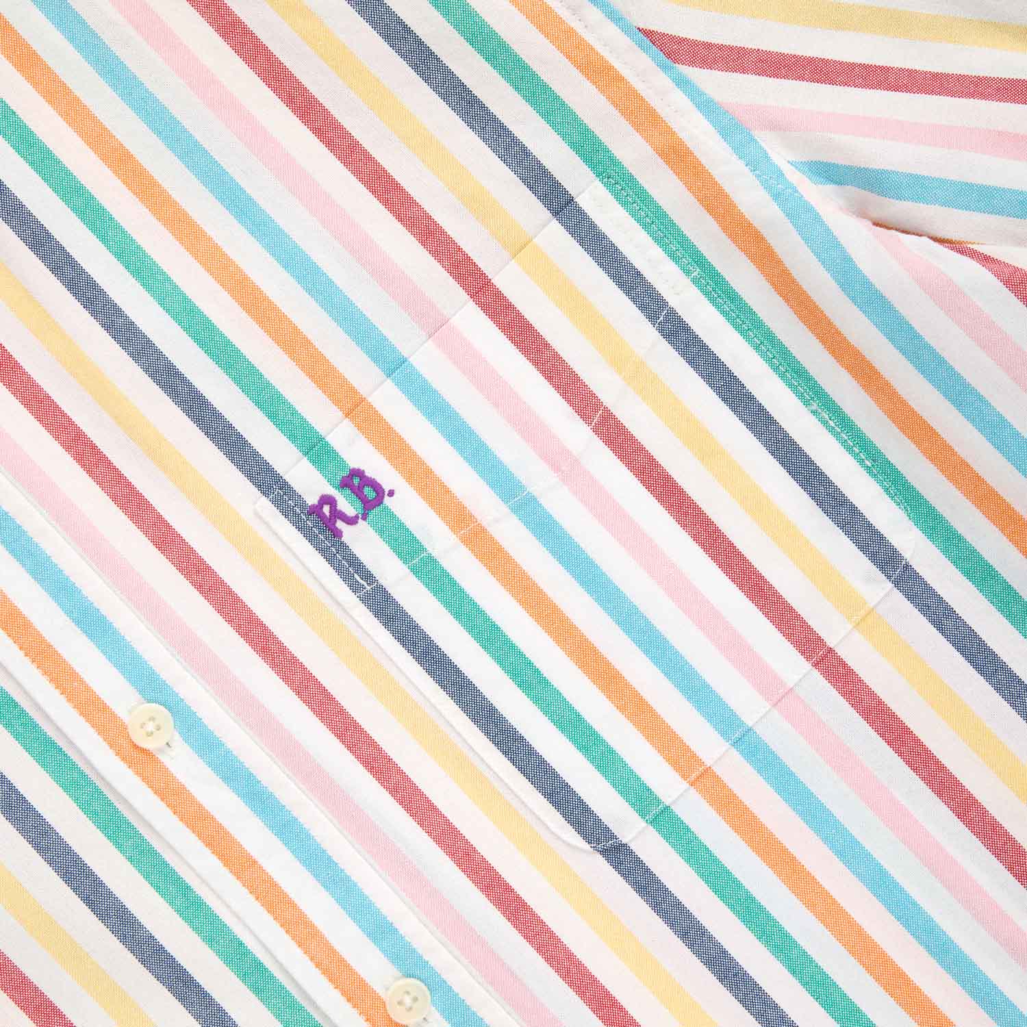 Men's Long Sleeve Classic Fit Stripe Oxford Shirt Candy Stripe - Image 3