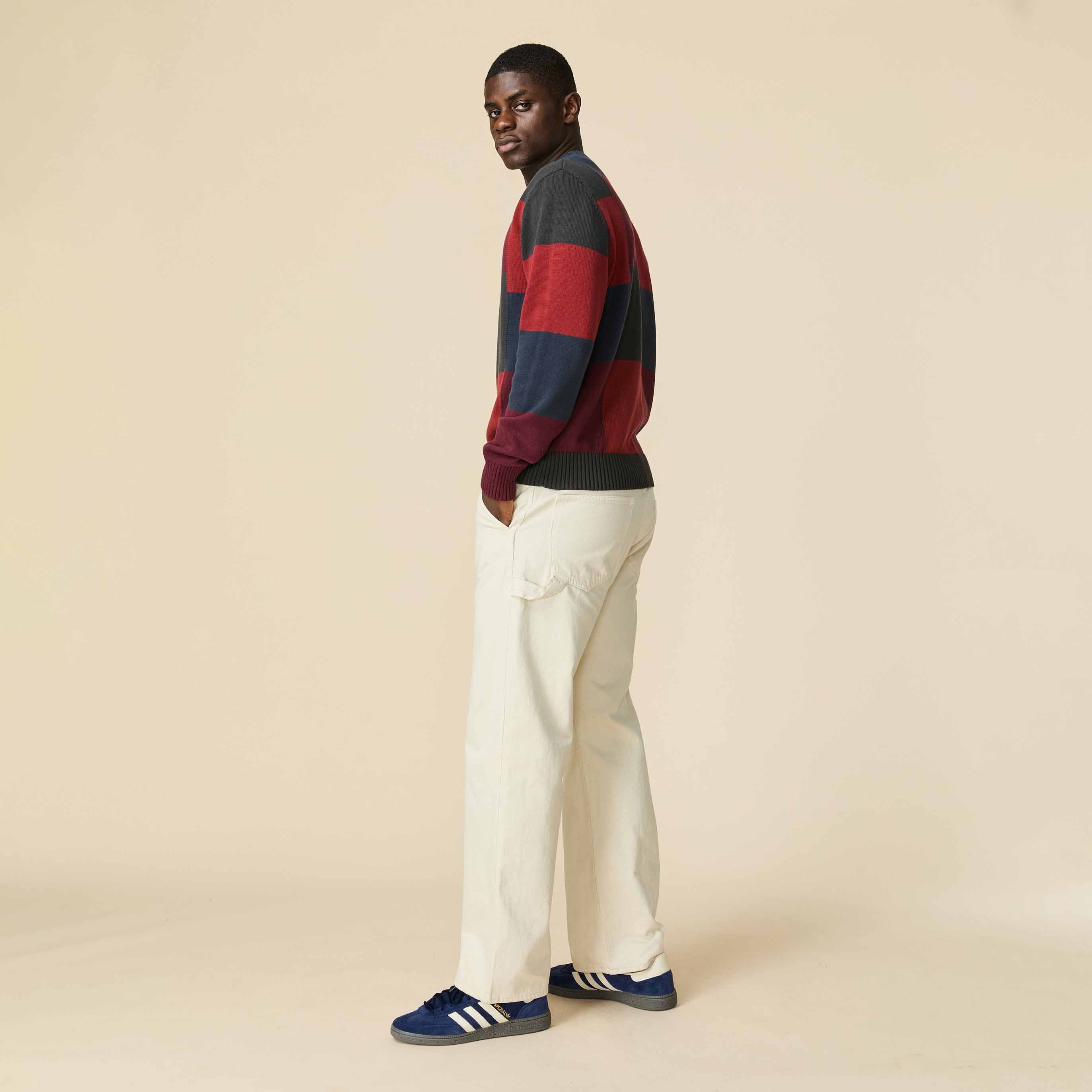 Men's Cotton Patchwork Sweater Brick Patchwork - Image 6