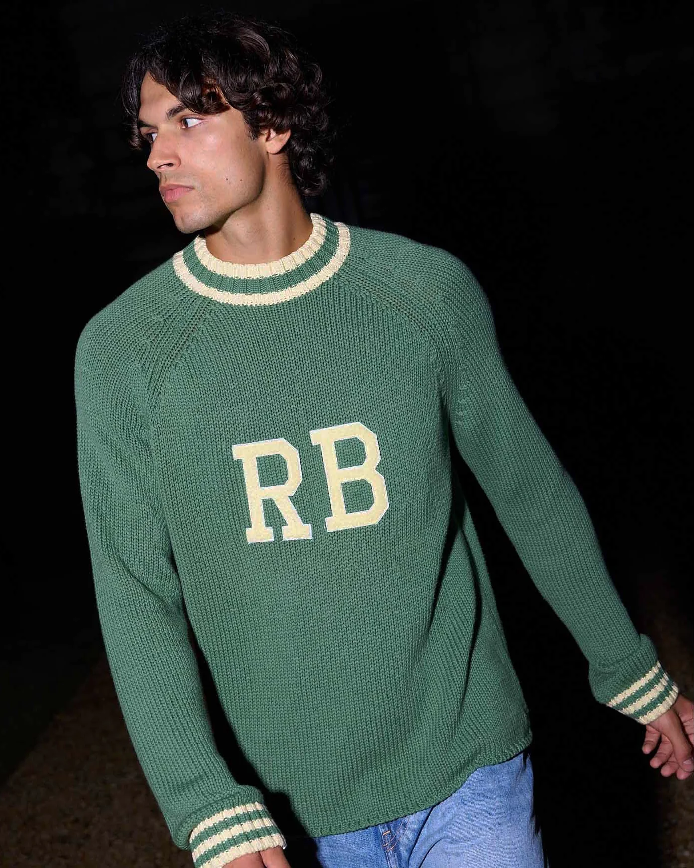 Men's Cotton RB University Sweater Green - Image 5