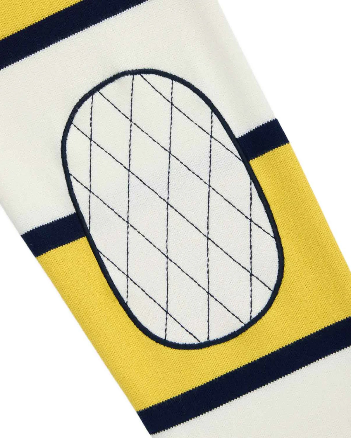 Men's Cotton Tide Stripe Elbow Patch Rugby Yellow Stripe - Image 5