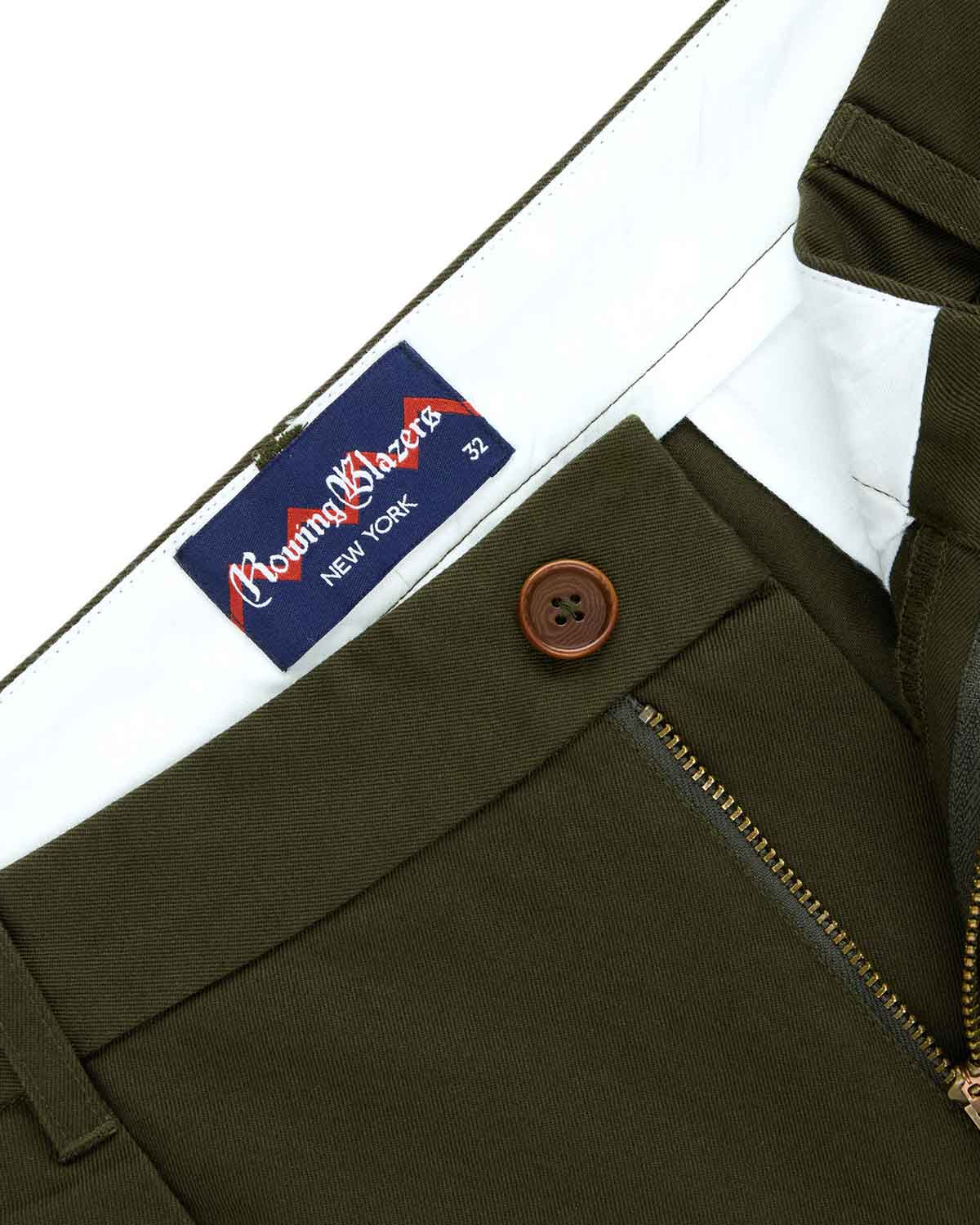Men's Cotton Twill Pleated Relaxed Pant Dark Olive - Image 3