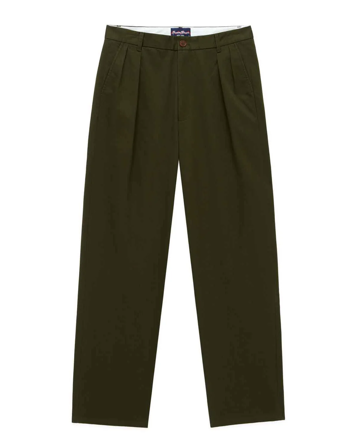 Men's Cotton Twill Pleated Relaxed Pant Dark Olive - Image 5