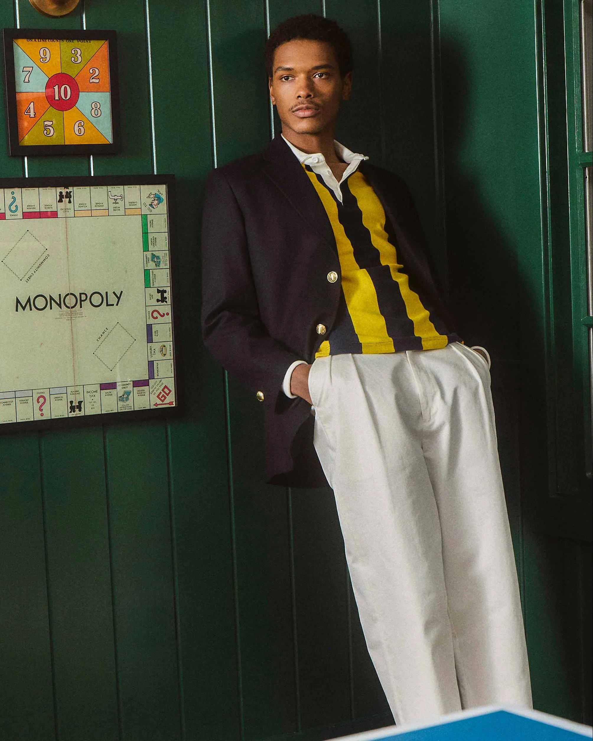 Men's Cotton Twill Pleated Relaxed Pant Off White - Image 5