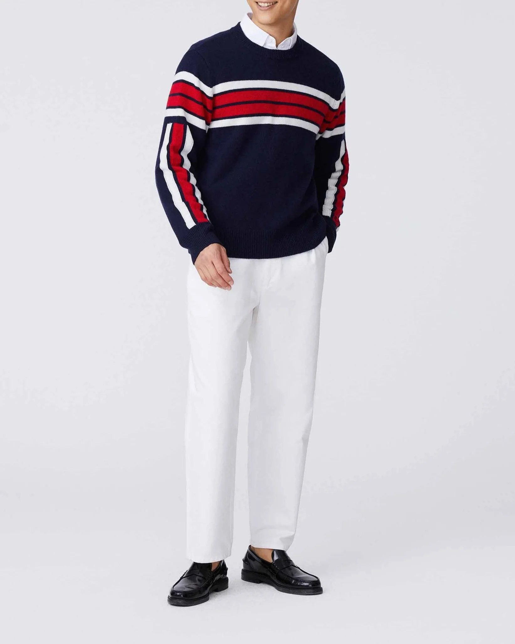 Men's Cotton Twill Pleated Relaxed Pant Off White - Image 6