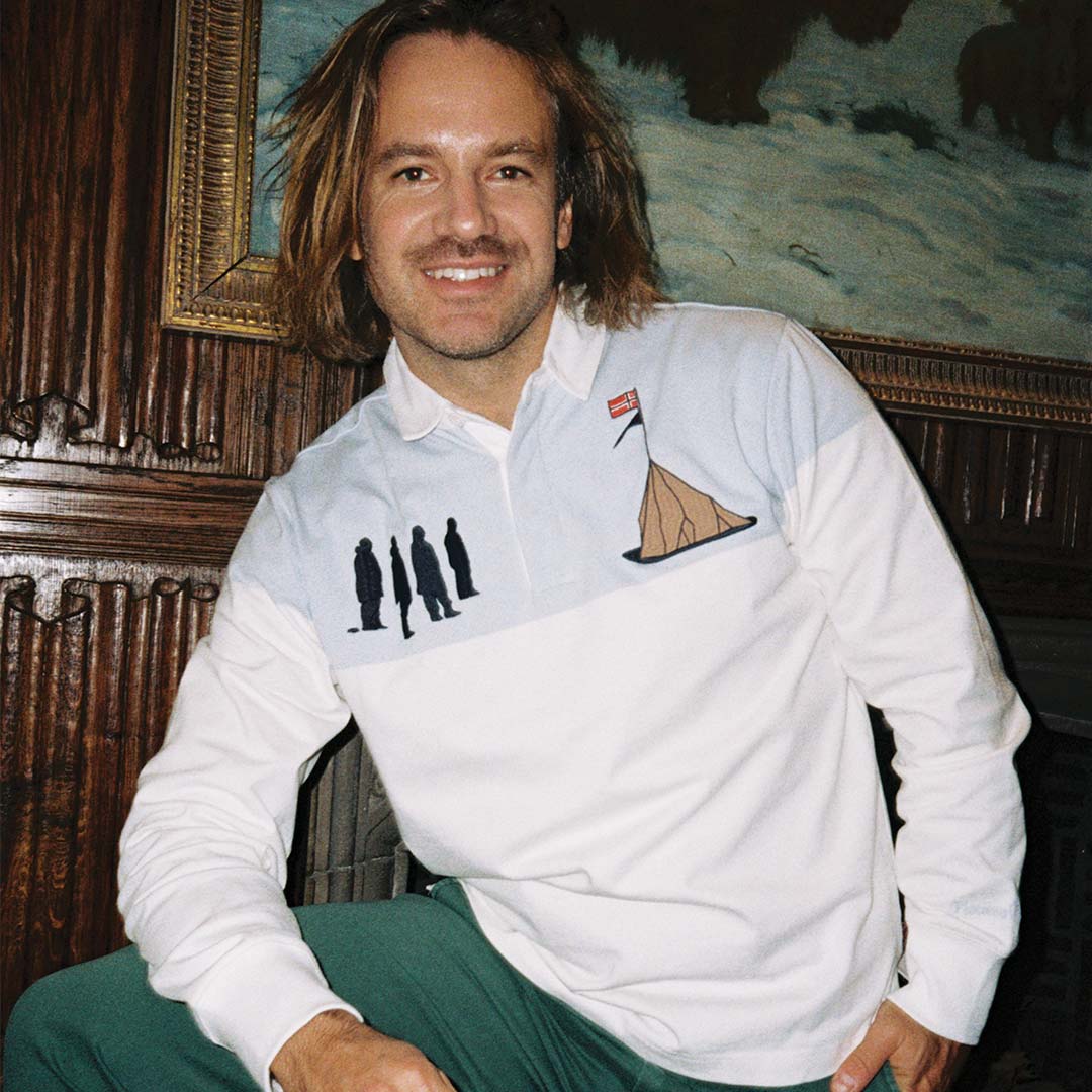 Men's Explorers Club Cotton Rugby Light Blue Multi - Image 3