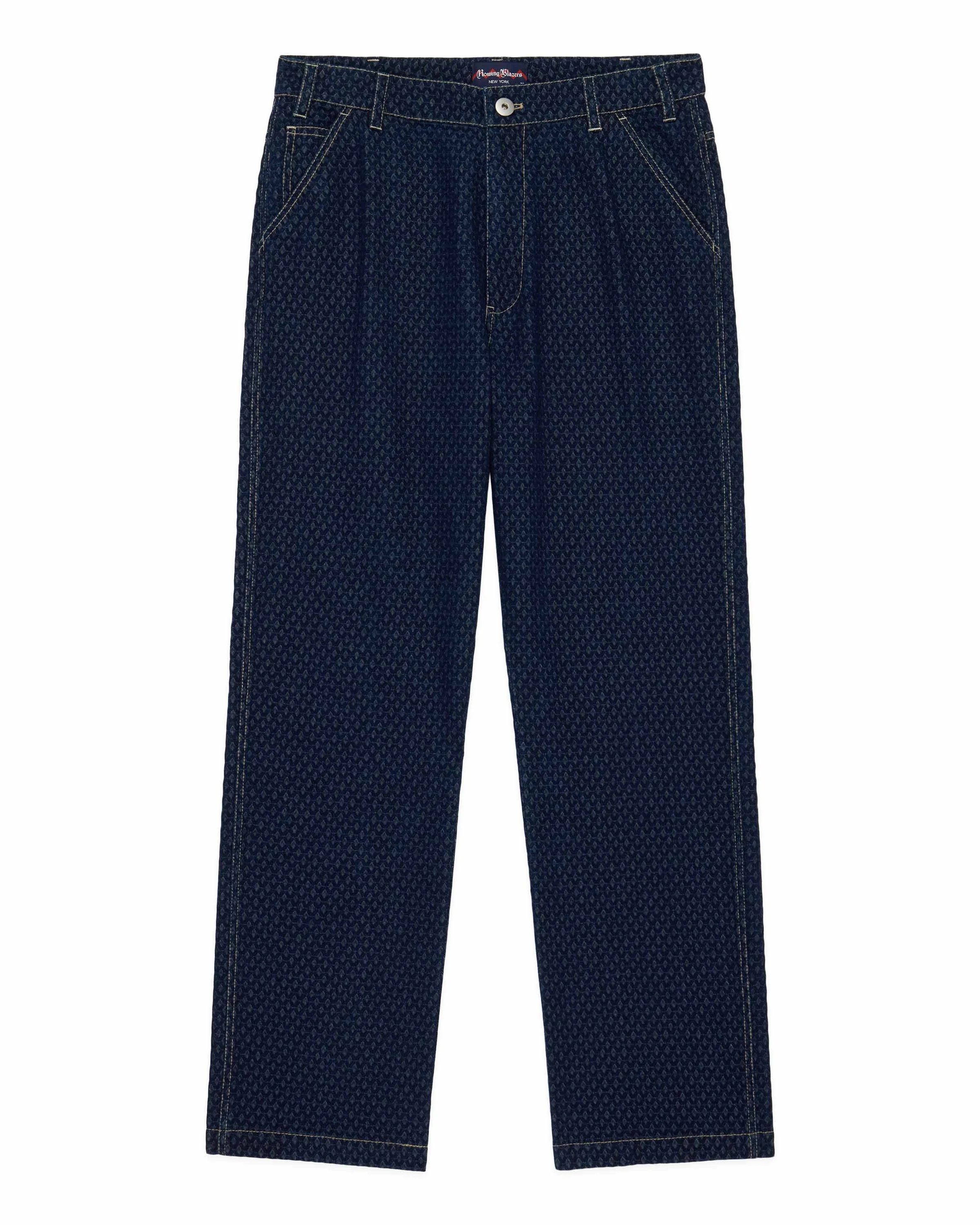 Men's Indigo Jacquard Denim Pant Navy - Image 8