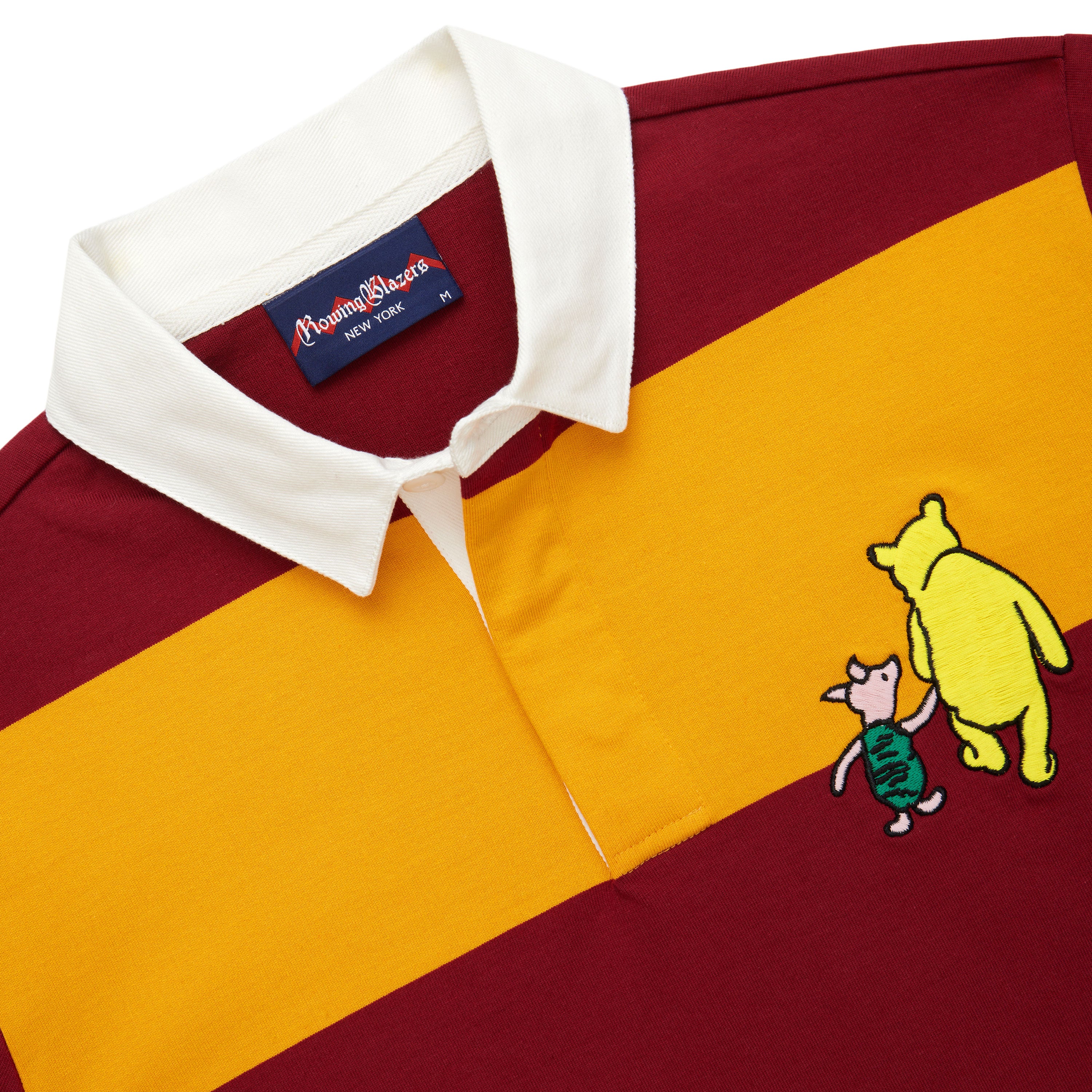 Men's Lightweight Stripe Cotton Winnie-the-Pooh Rugby Burgundy - Image 8