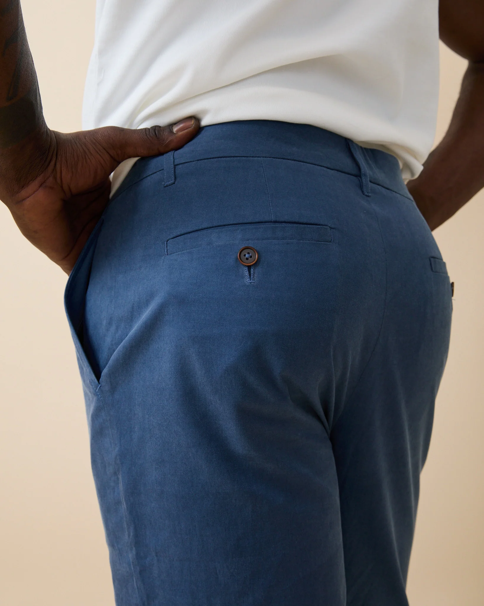 Men's Lightweight Twill Suit Pant Light Blue - Image 4