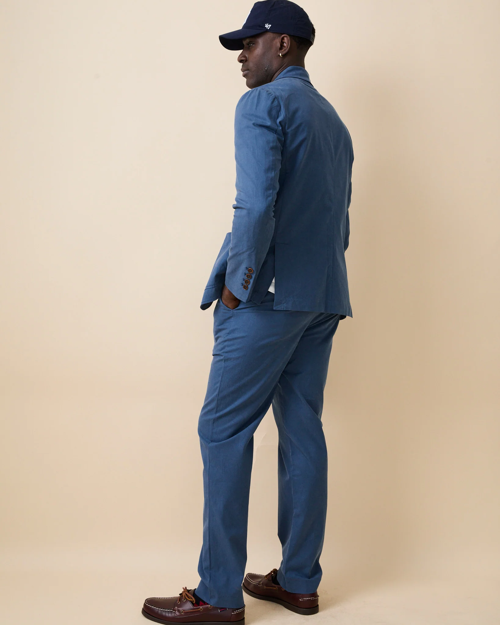Men's Lightweight Twill Suit Pant Light Blue - Image 5