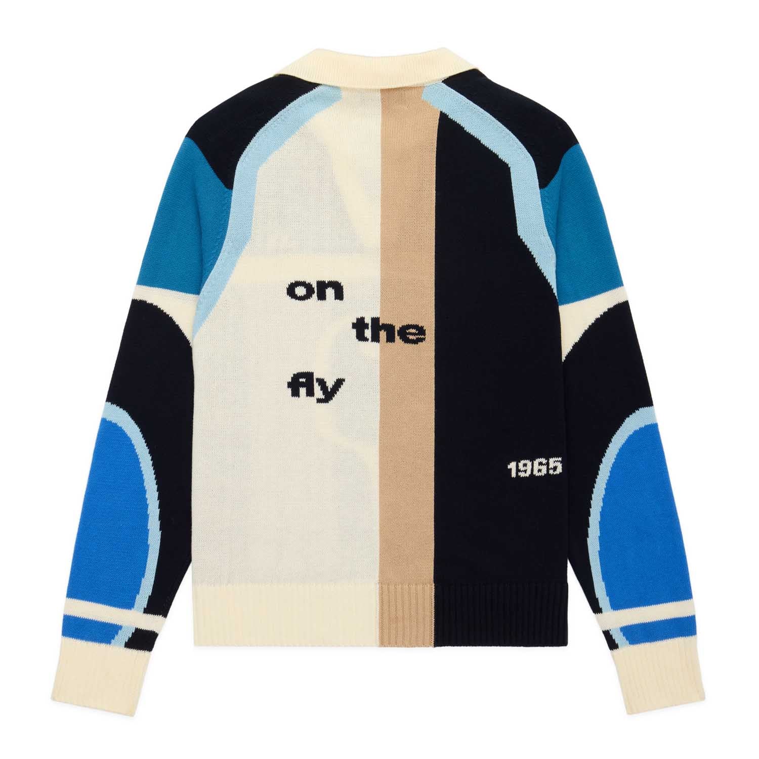 Men's Pickleball Sweater Blue Brown Multicolor - Image 5