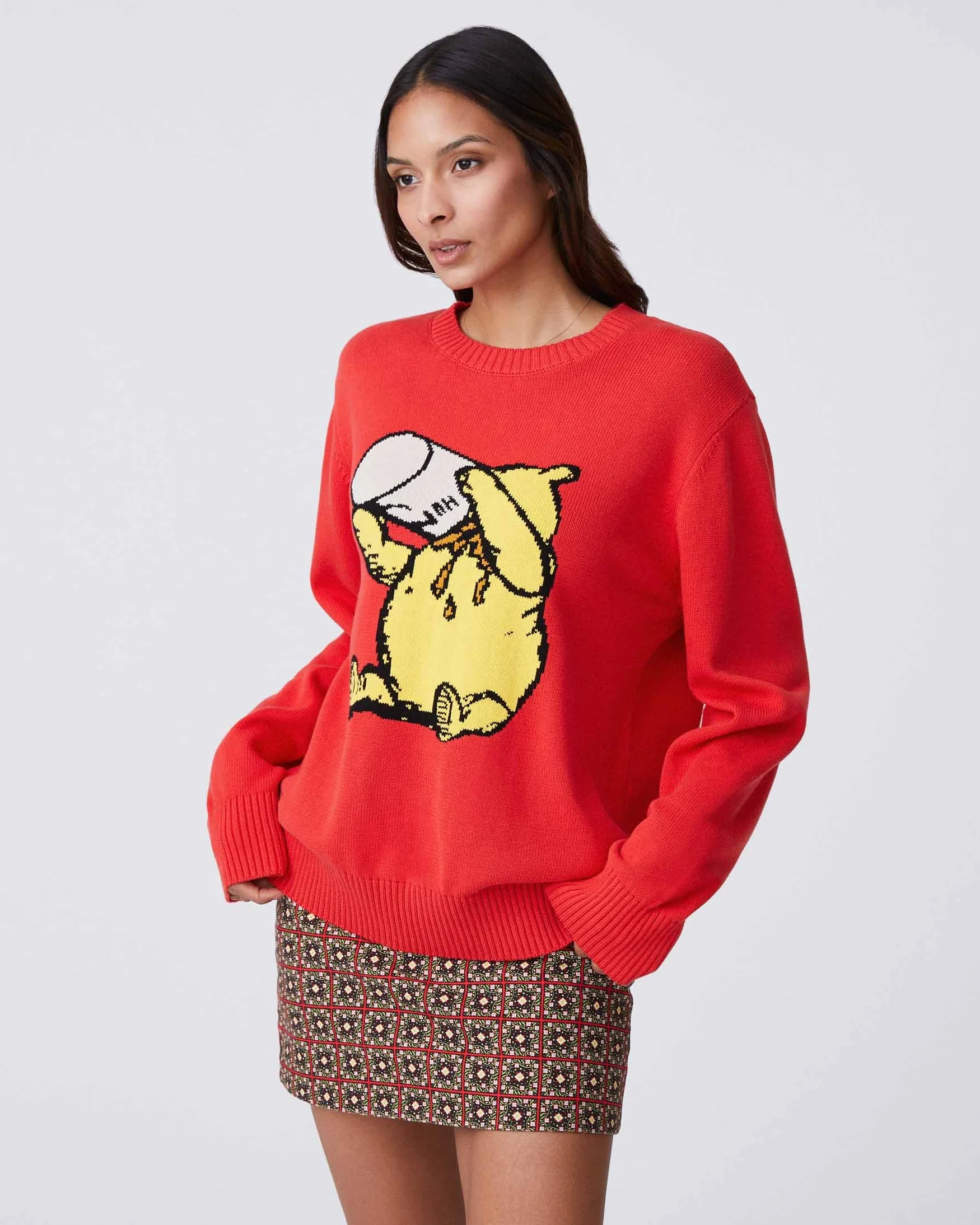 Men's Winnie-the-Pooh Cotton Sweater Cherry Red - Image 4