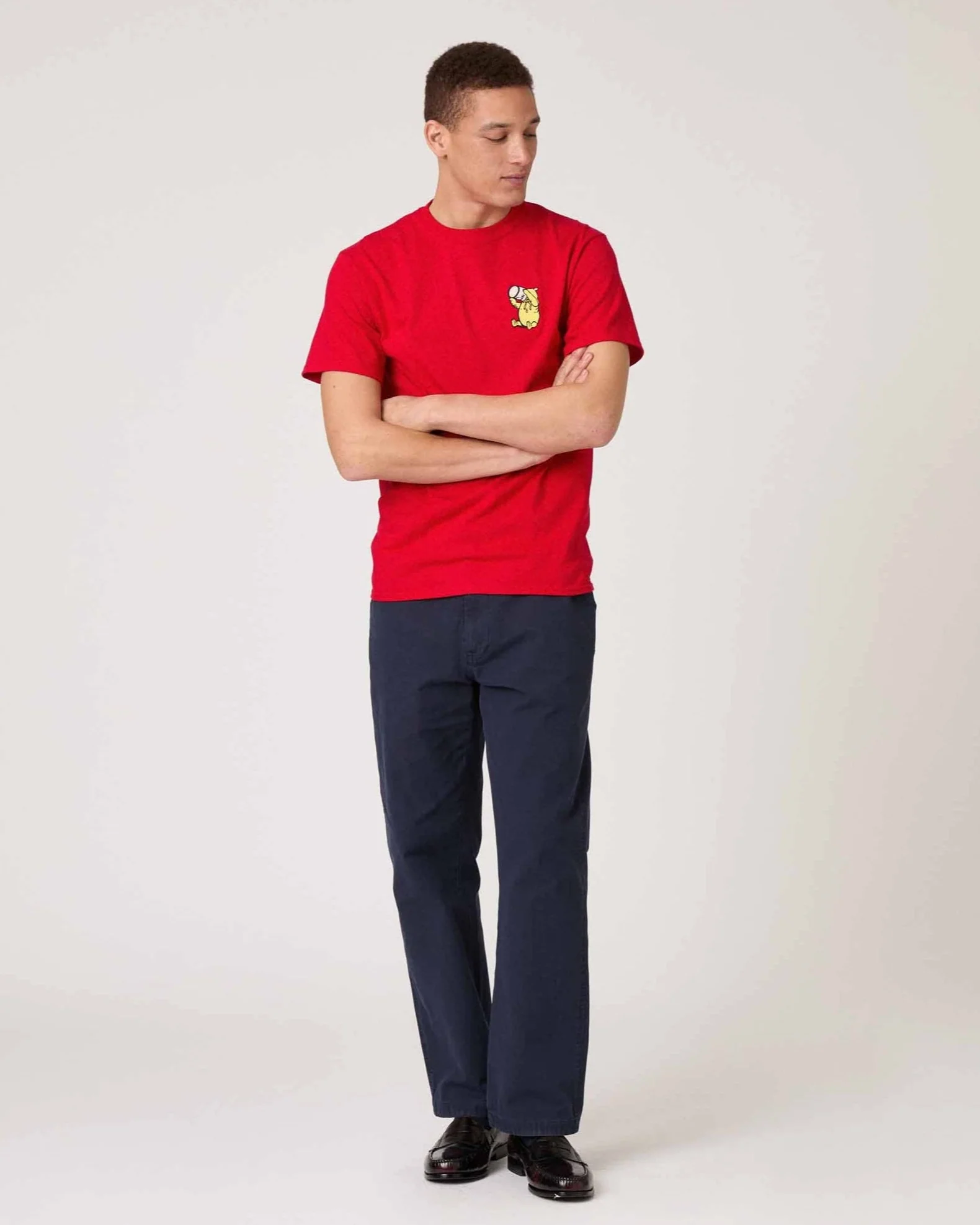 Men's Winnie-the-Pooh Cotton T-Shirt Red - Image 4