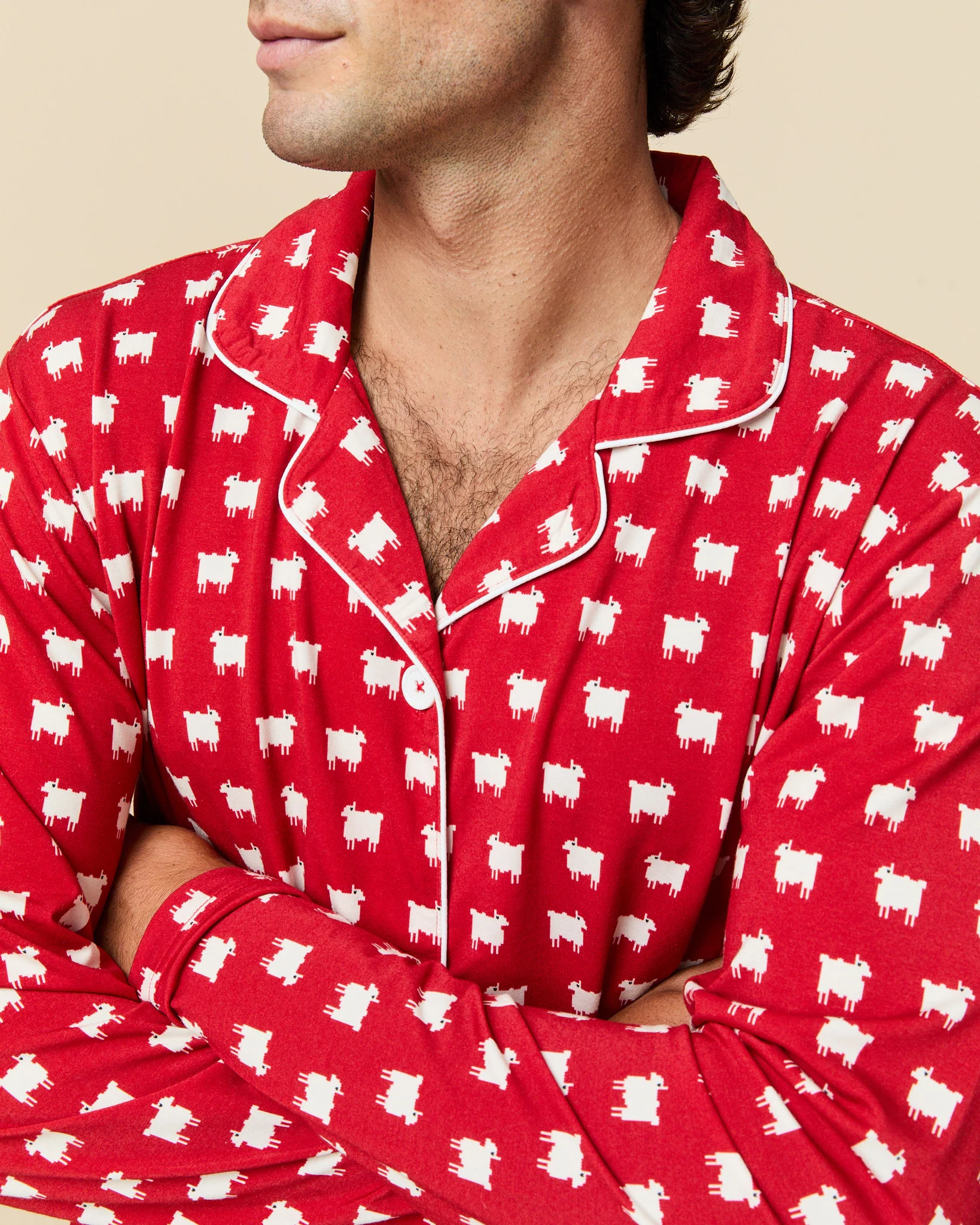 Men's Sheep Pajama Set Diana Red - Image 4