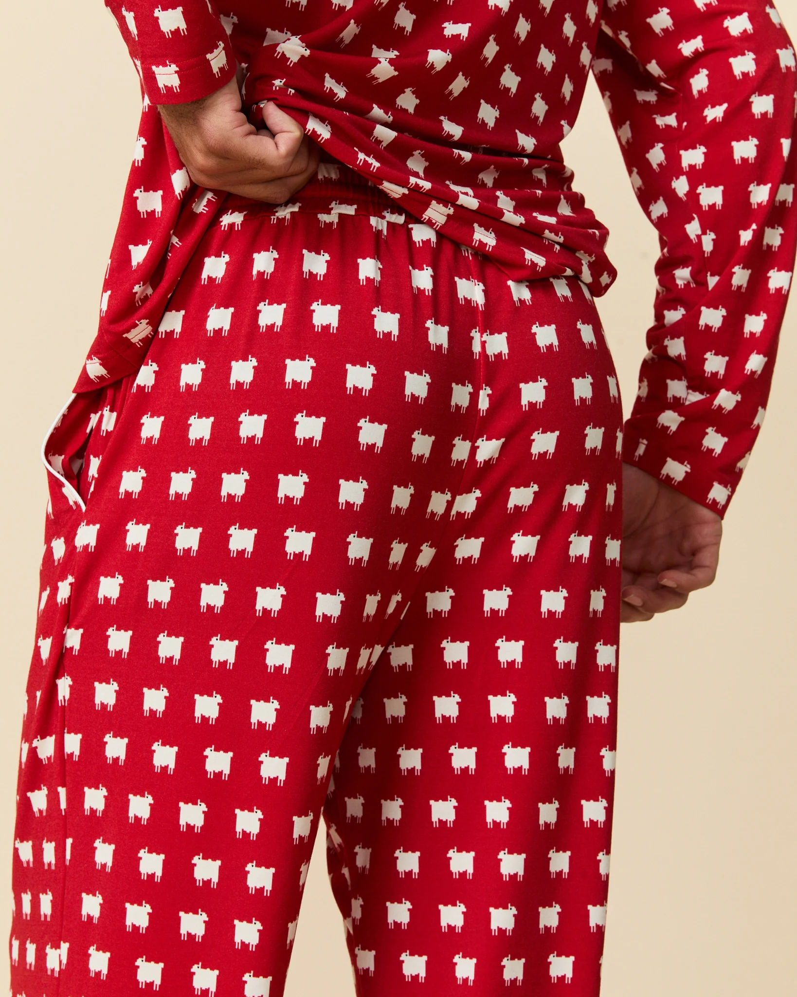 Men's Sheep Pajama Set Diana Red - Image 7