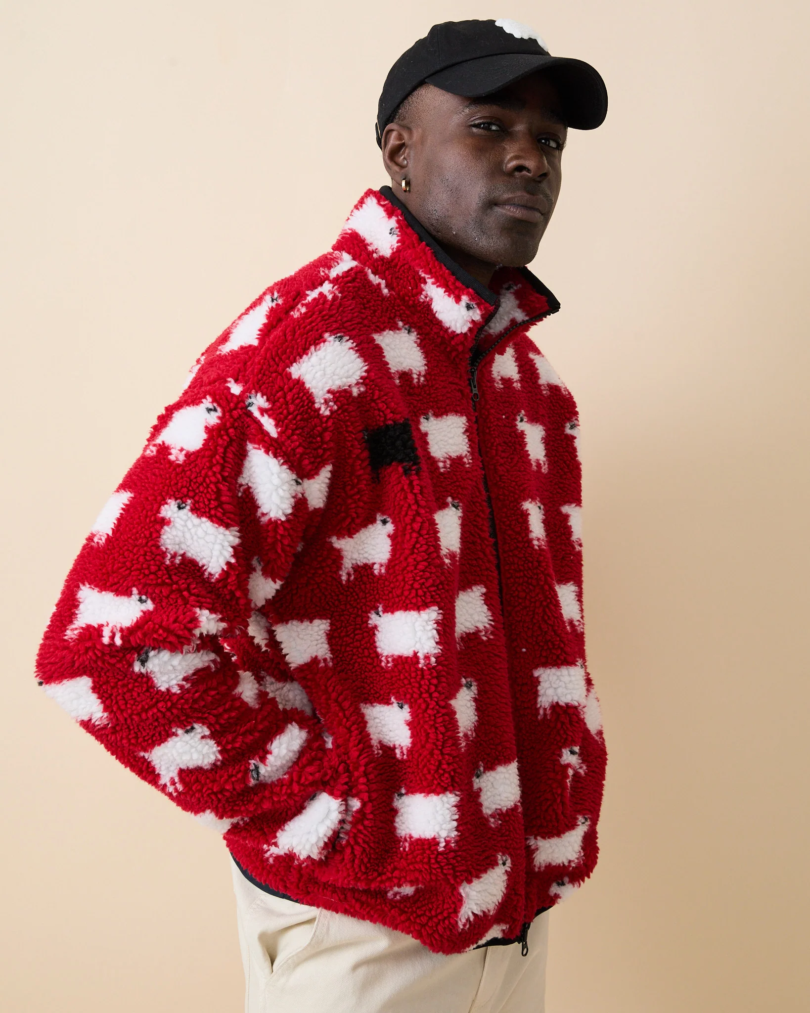 Sheep Sherpa Jacket Diana Red - Image 3