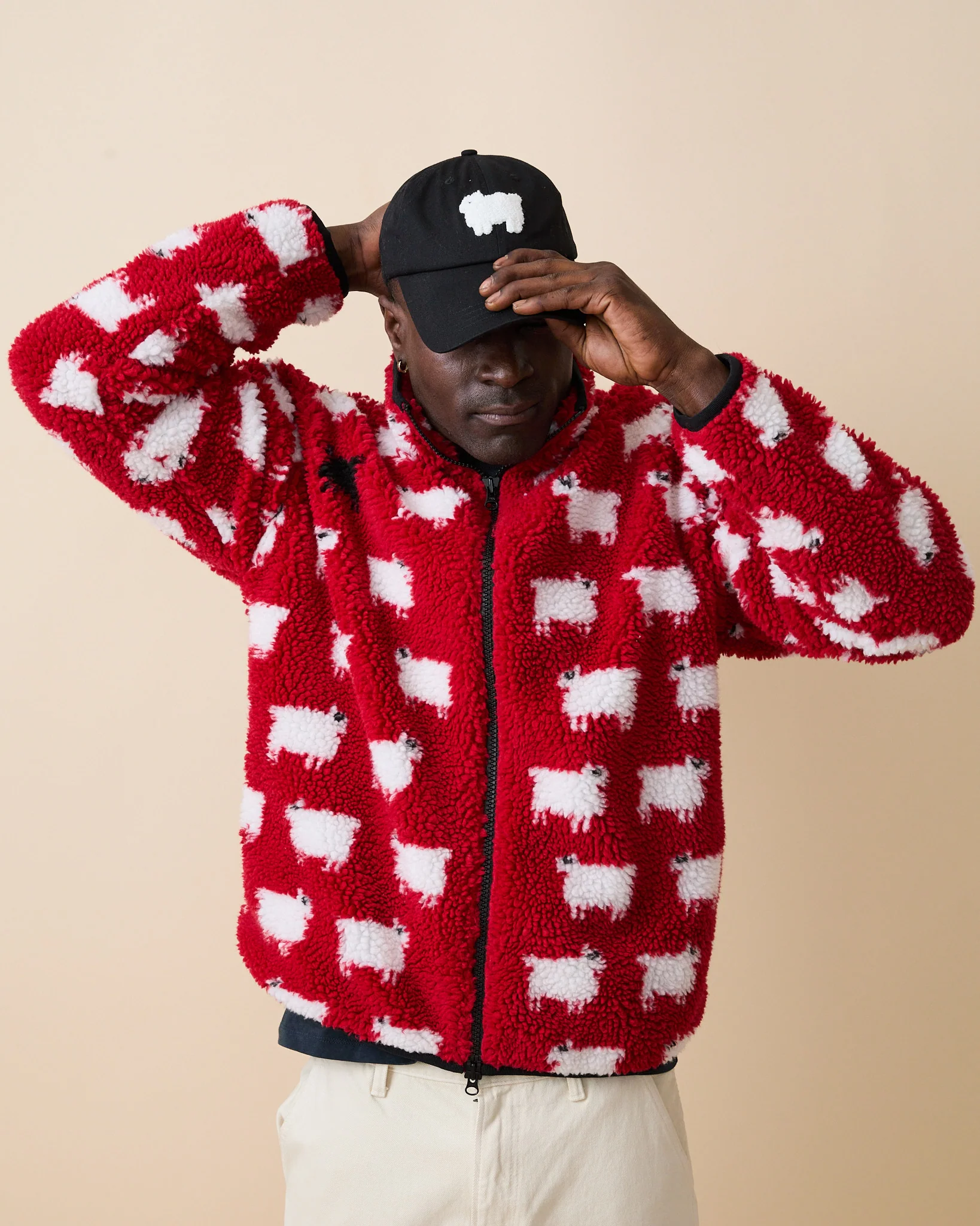 Sheep Sherpa Jacket Diana Red - Image 4