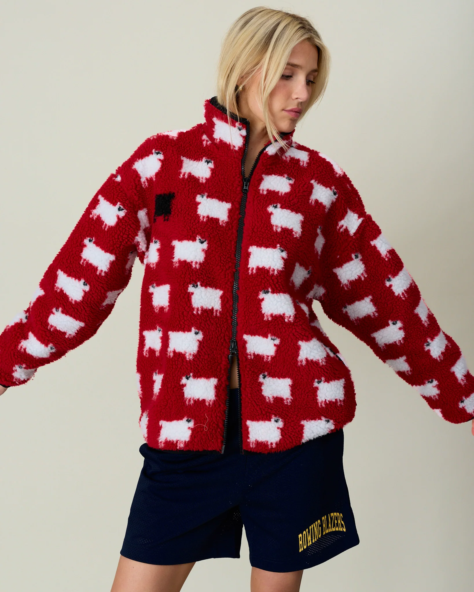 Sheep Sherpa Jacket Diana Red - Image 8