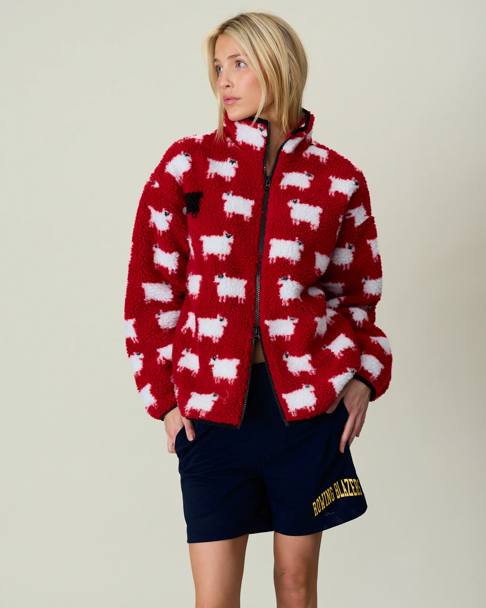 Sheep Sherpa Jacket Diana Red - Image 9