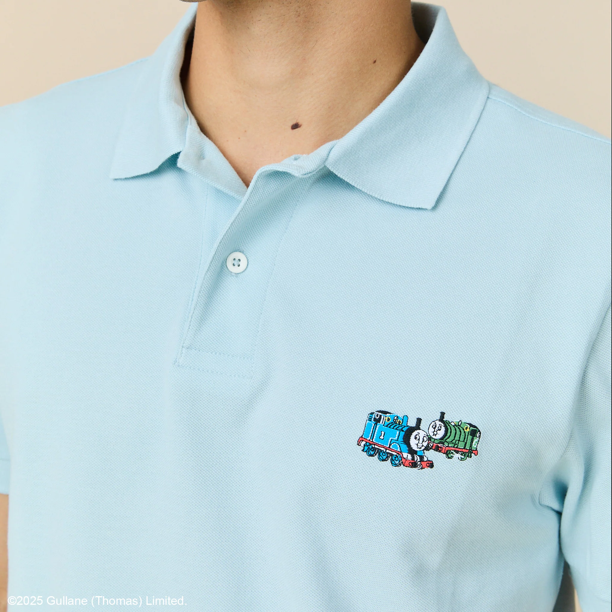 Men's Short Sleeve Thomas & Friends™ Pique Polo Light Blue - Image 4
