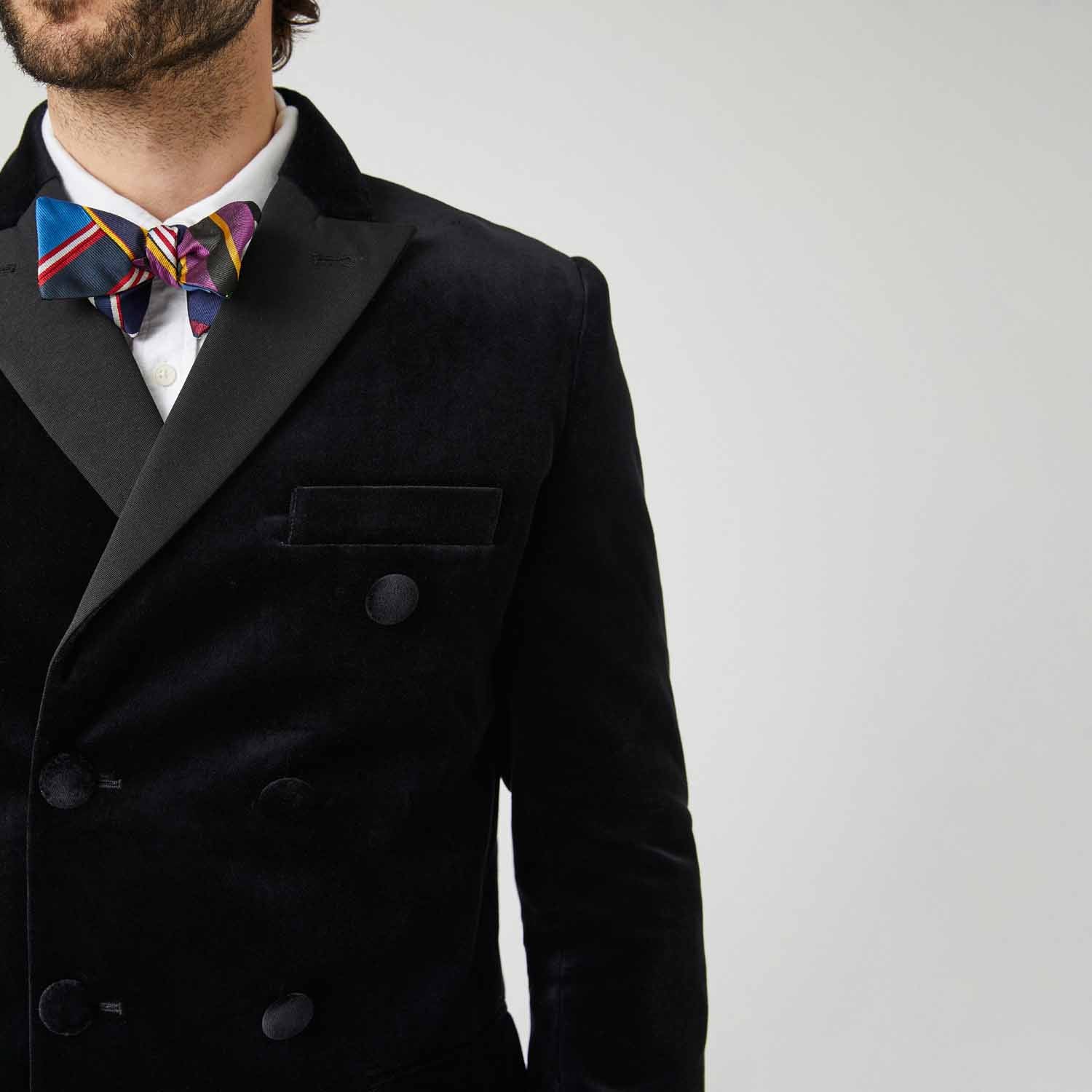 Men's Velvet Tuxedo Jacket Black - Image 3