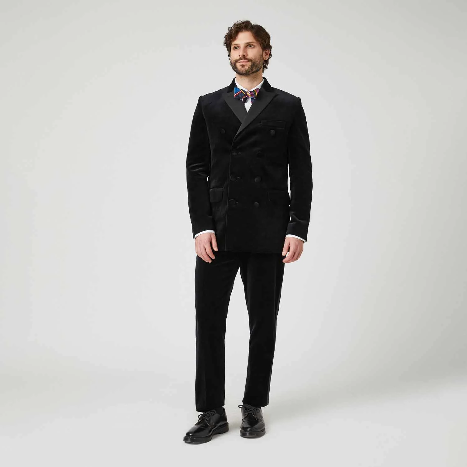 Men's Velvet Tuxedo Jacket Black - Image 4
