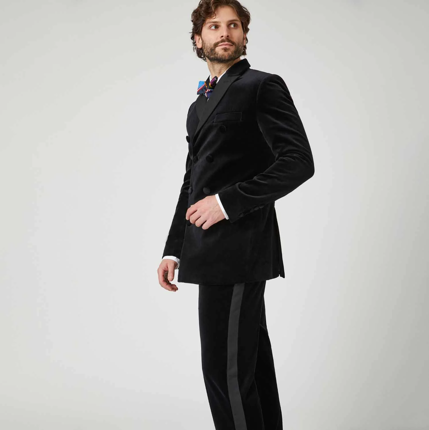 Men's Velvet Tuxedo Jacket Black - Image 5