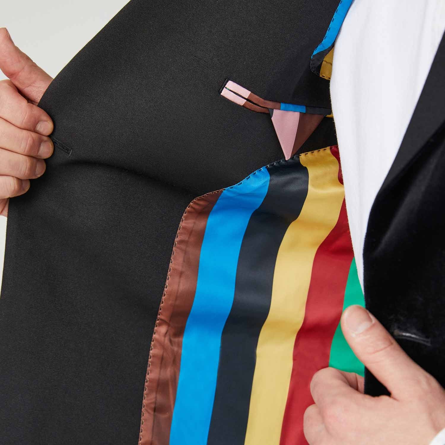 Men's Velvet Tuxedo Jacket Black - Image 6