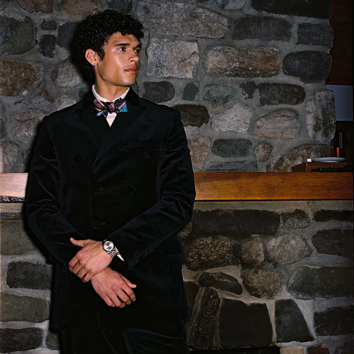 Men's Velvet Tuxedo Jacket Black - Image 7