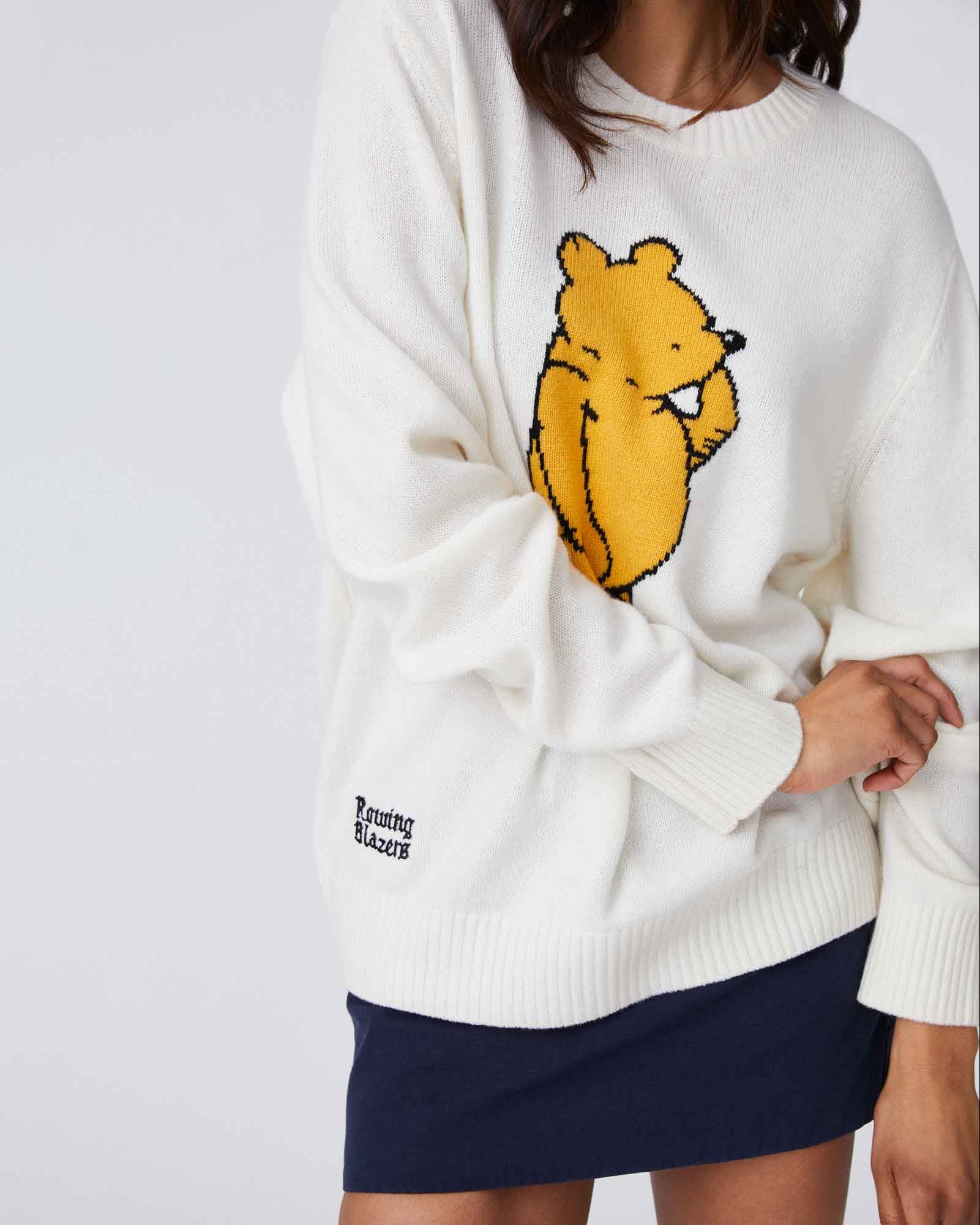 Men's Cashmere Winnie-the-Pooh Sweater White - Image 4