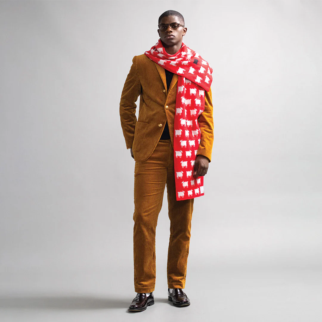 Sheep Cashmere Scarf Diana Red - Image 3