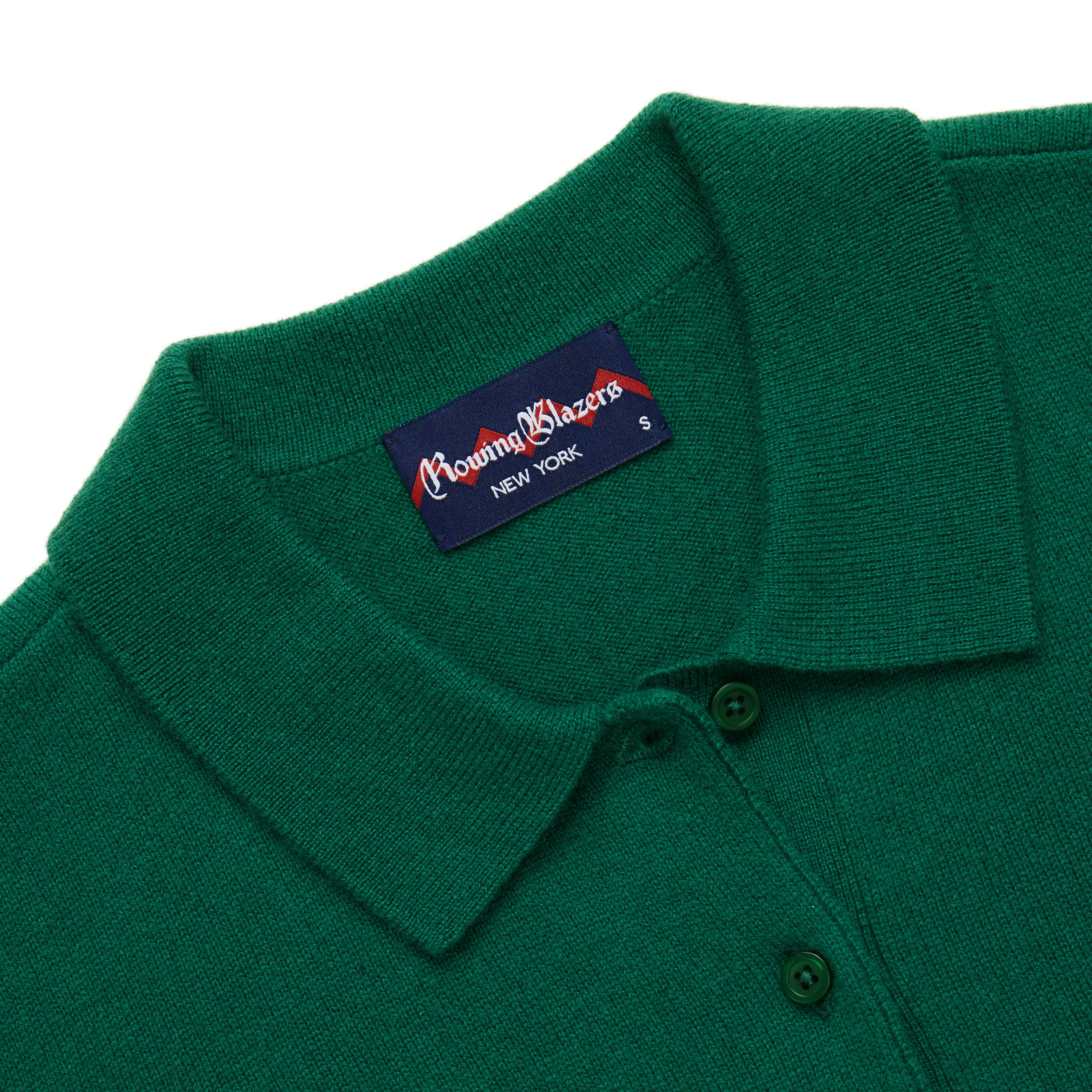 Women's Cashmere Sweater Polo Collegiate Green - Image 3