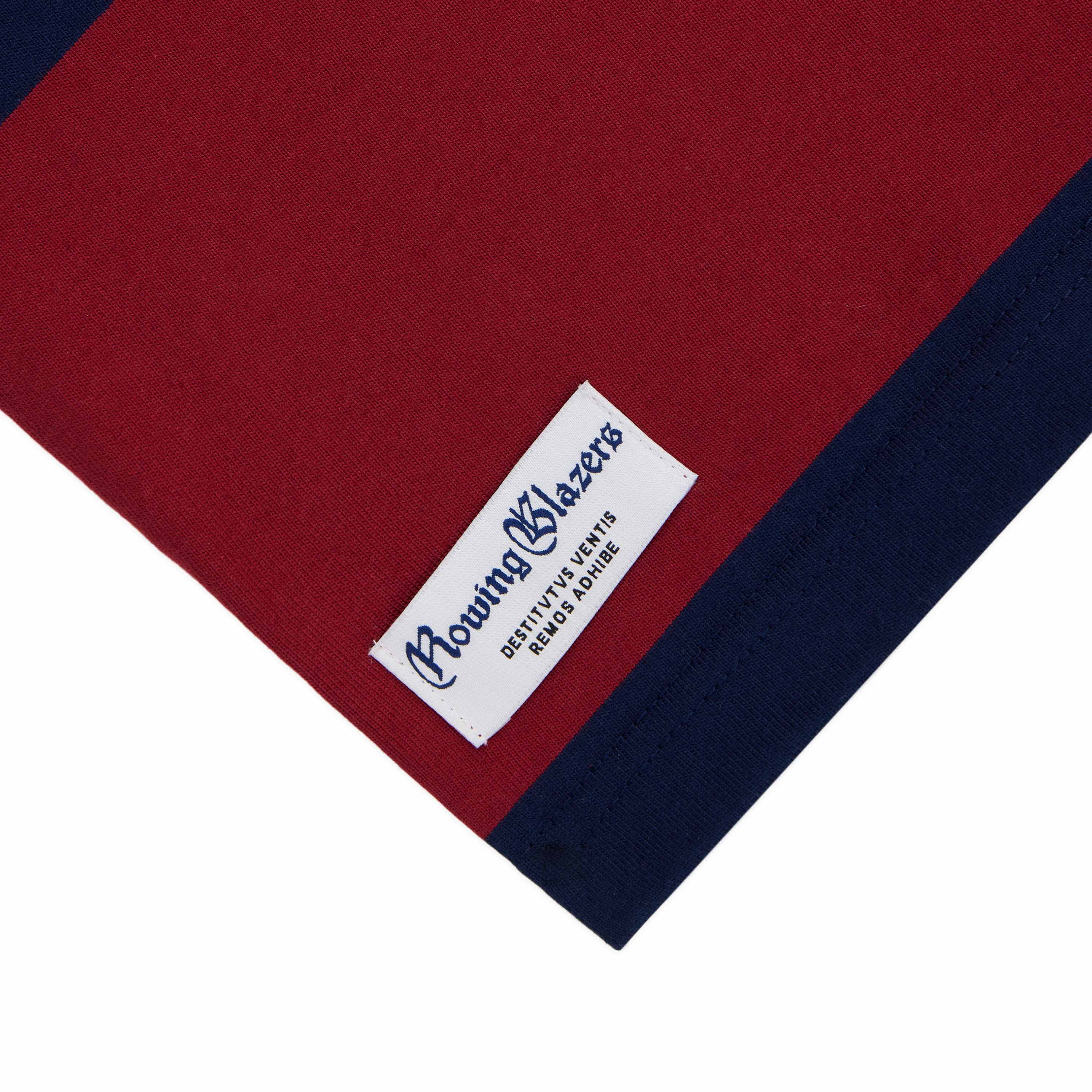 Women's Cotton Stripe Rugby Dress Navy Burgundy - Image 4