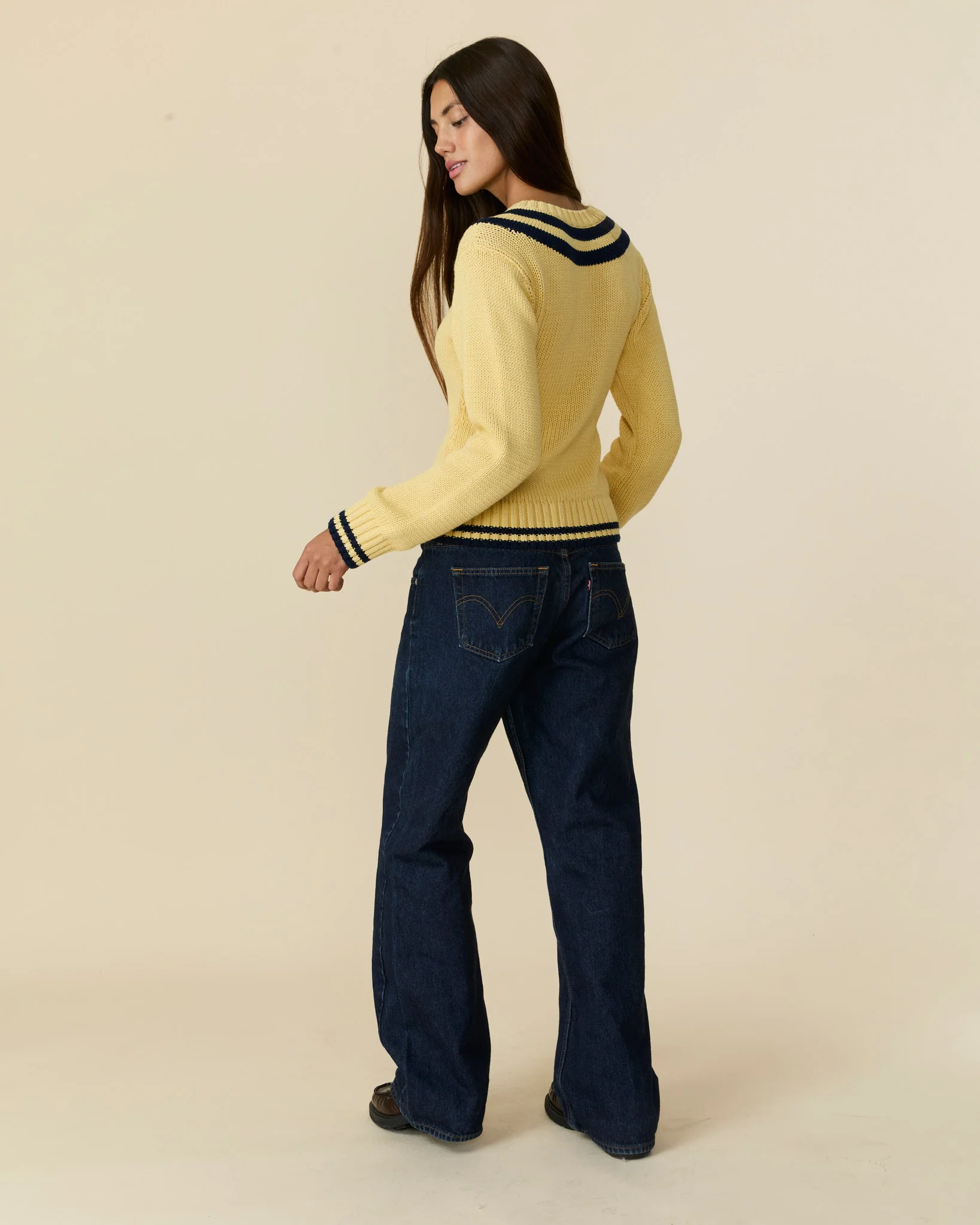 Women's Cotton University V-Neck Sweater - Image 4