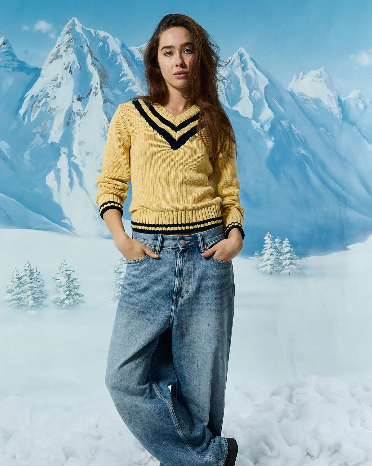 Women's Cotton University V-Neck Sweater - Image 6