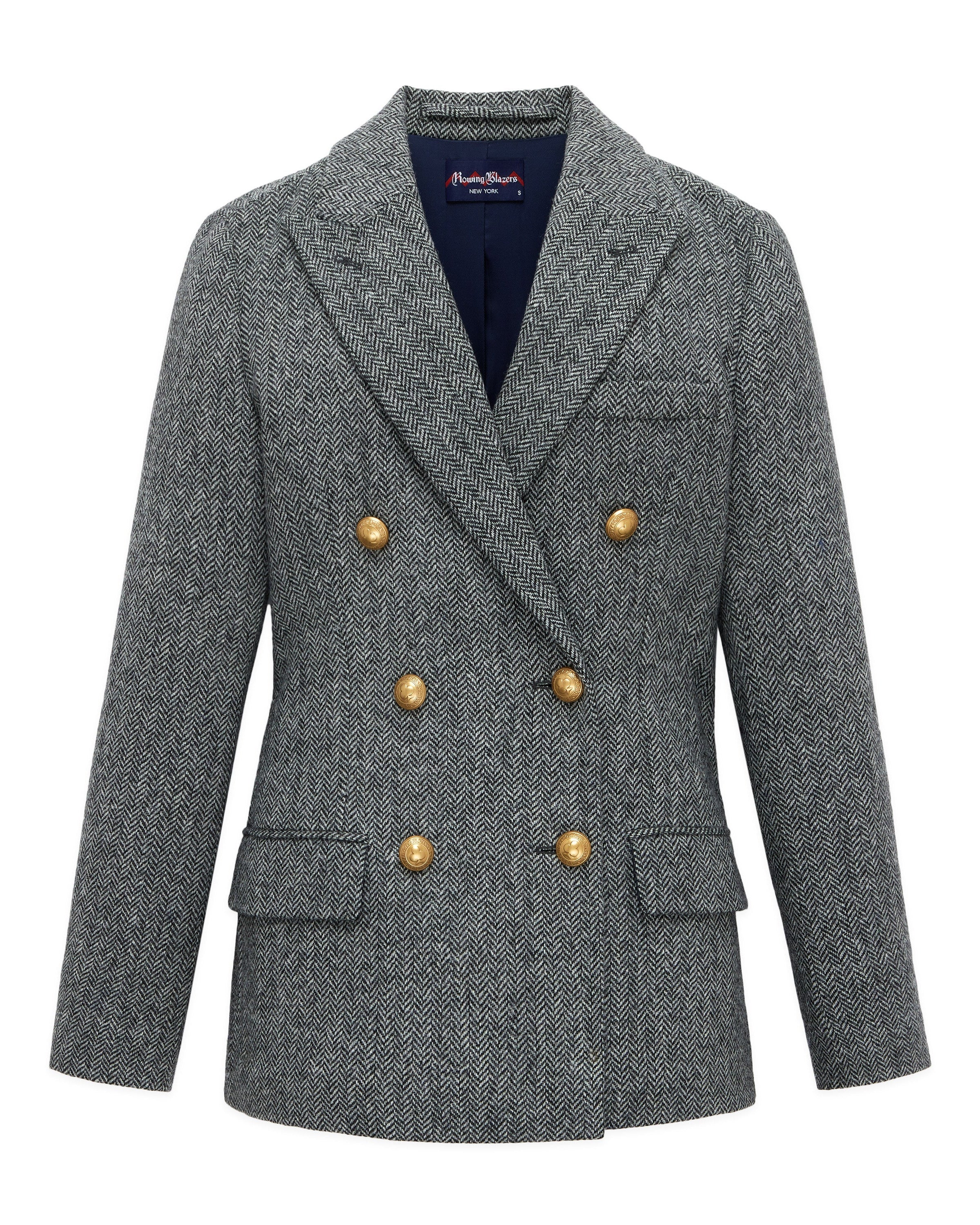 Women's Herringbone Diana Blazer Charcoal - Image 3