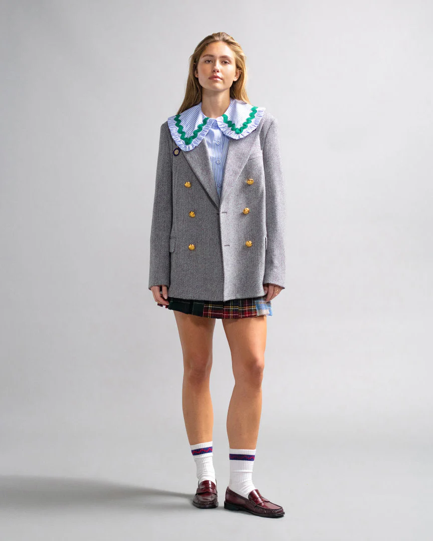 Women's Herringbone Diana Blazer Charcoal - Image 6