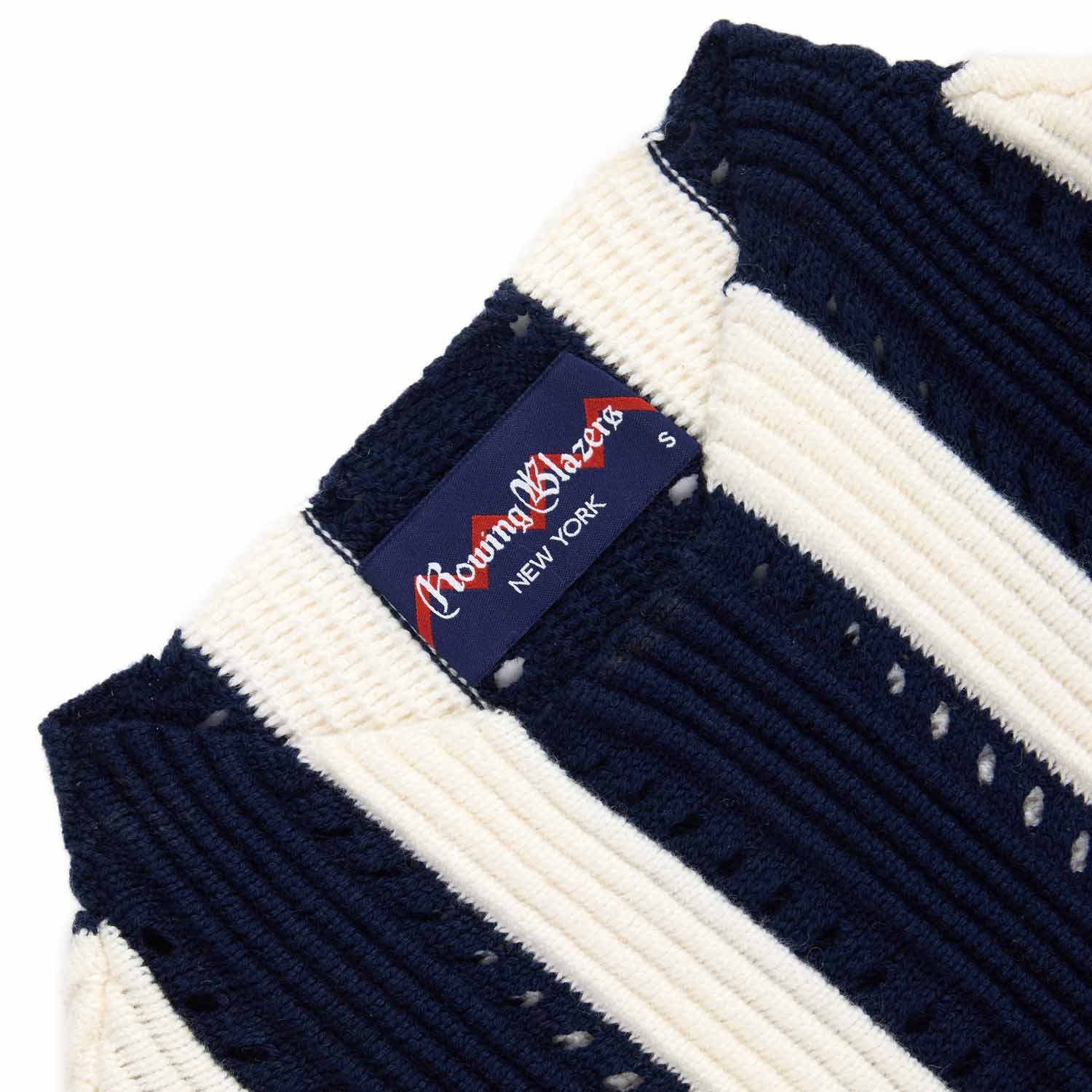Women's Knit Stripe Tank Navy - Image 7