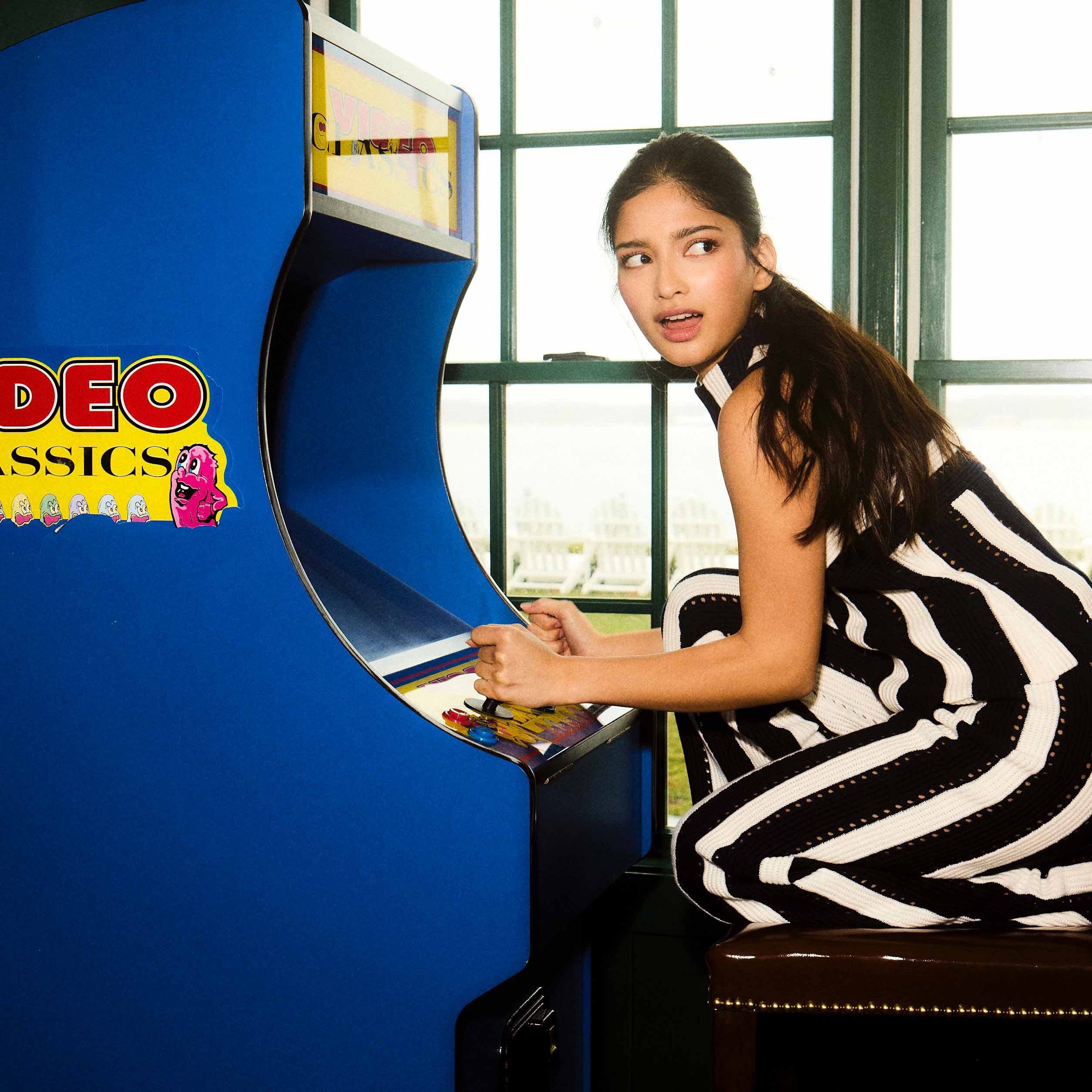 Women's Knit Stripe Tank Navy - Image 8