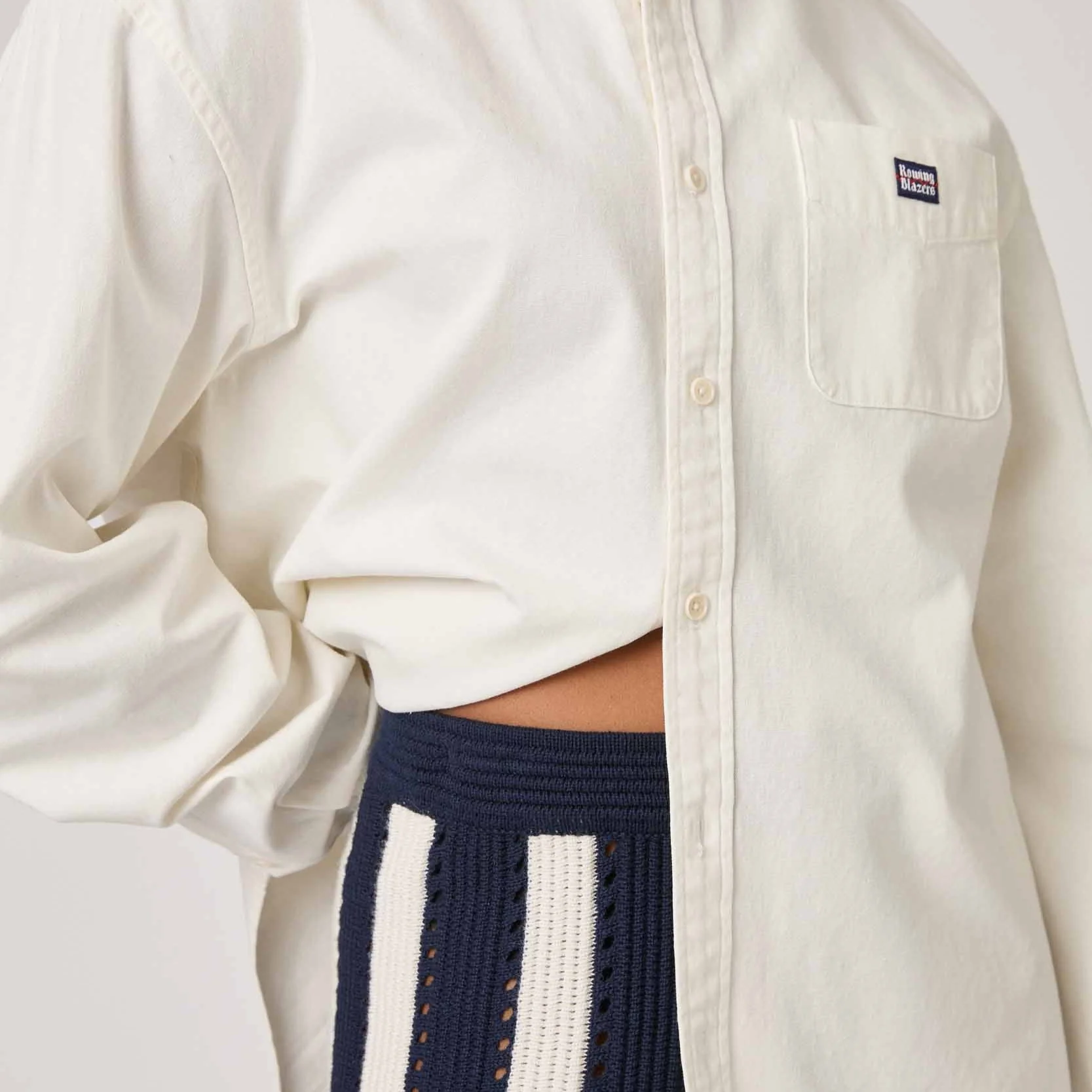 Women's Knit Stripe Pants Navy - Image 6