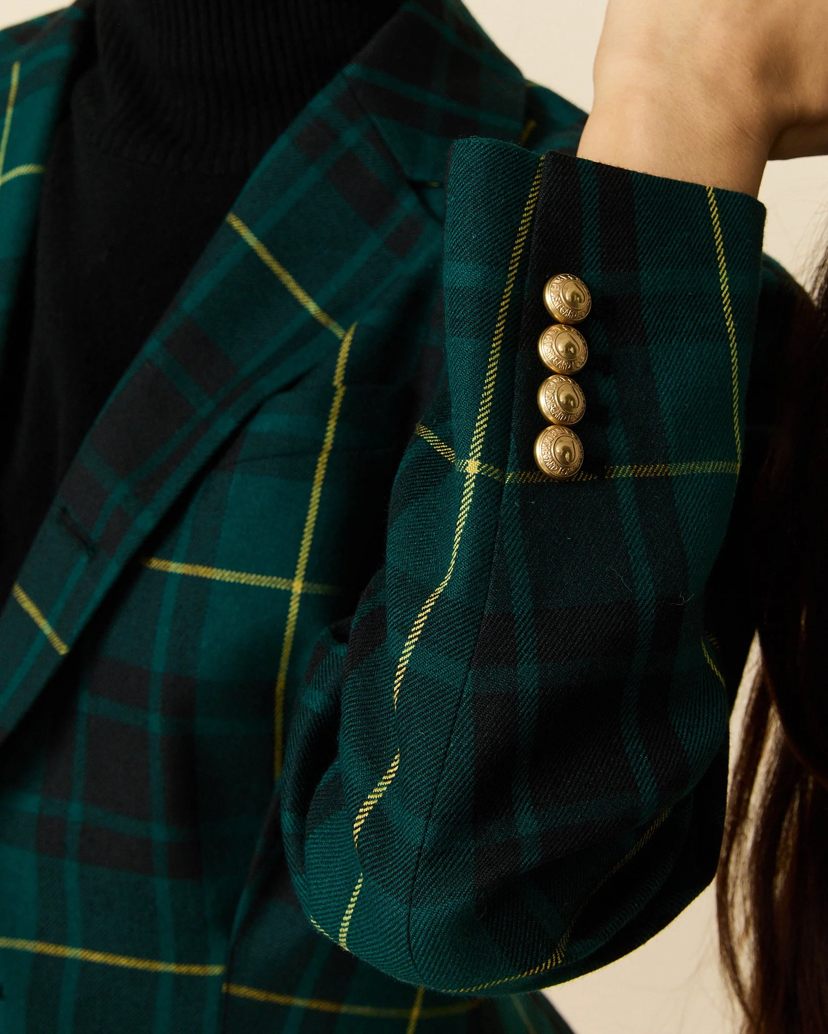 Women's Pleated Plaid Tartan Blazer Gordon Modern - Image 3