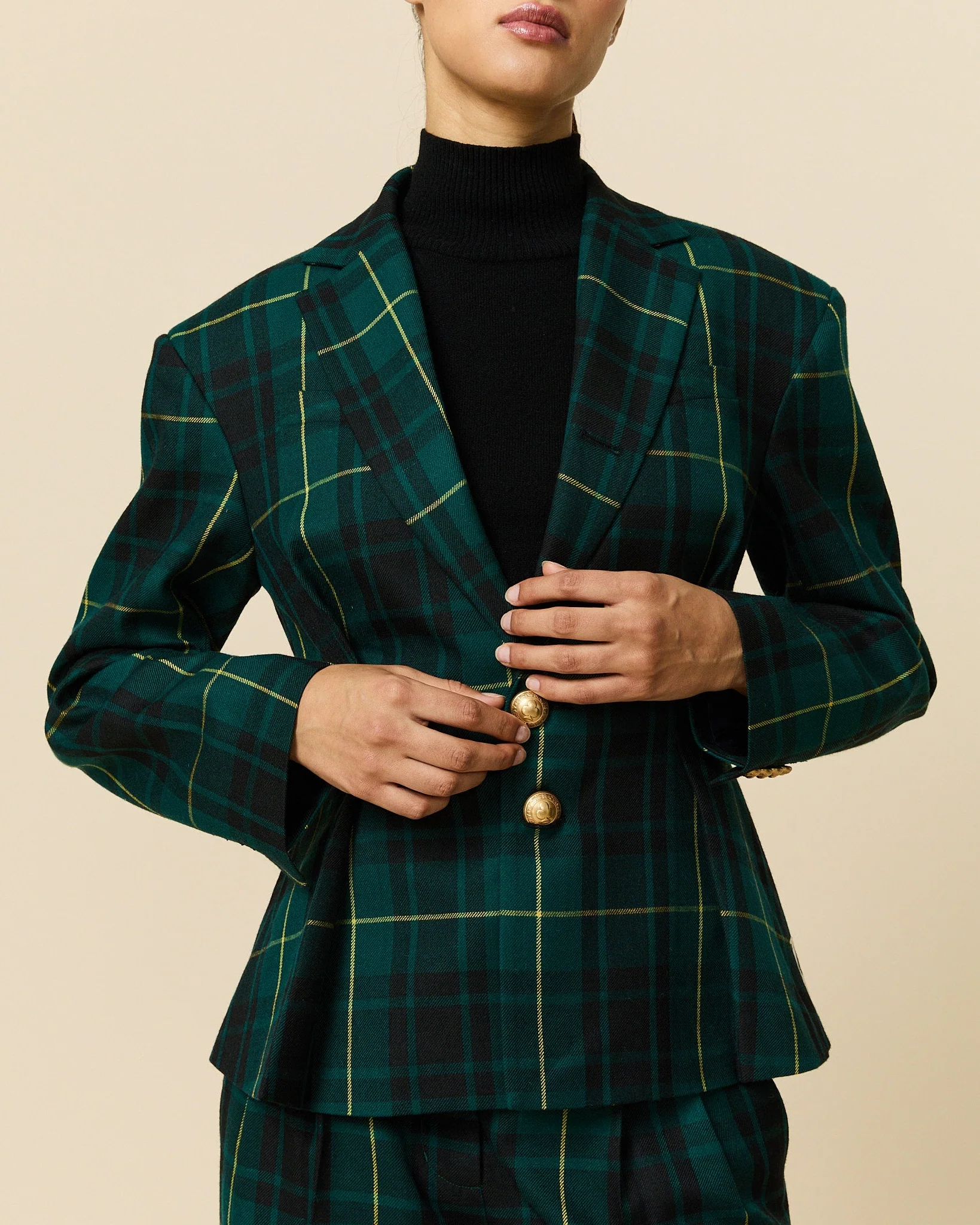 Women's Pleated Plaid Tartan Blazer Gordon Modern - Image 4