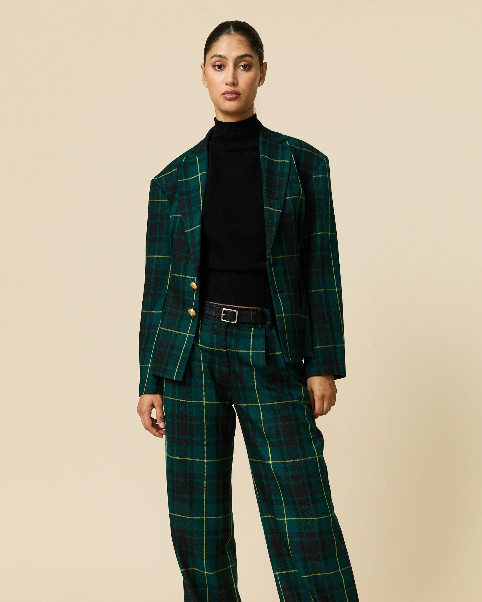 Women's Pleated Plaid Tartan Blazer Gordon Modern - Image 6