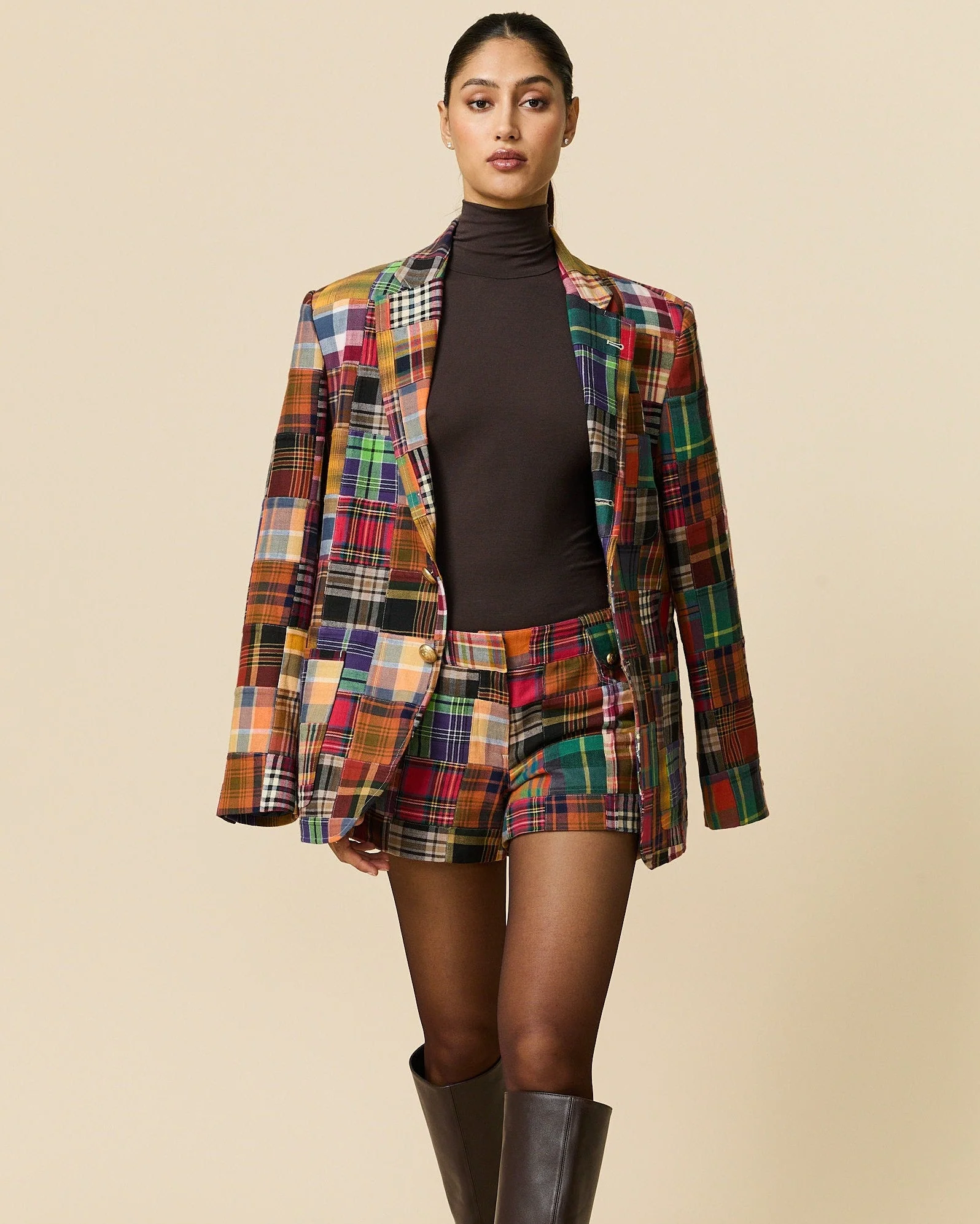 Women's Twill Patchwork Shorts University Patchwork - Image 3